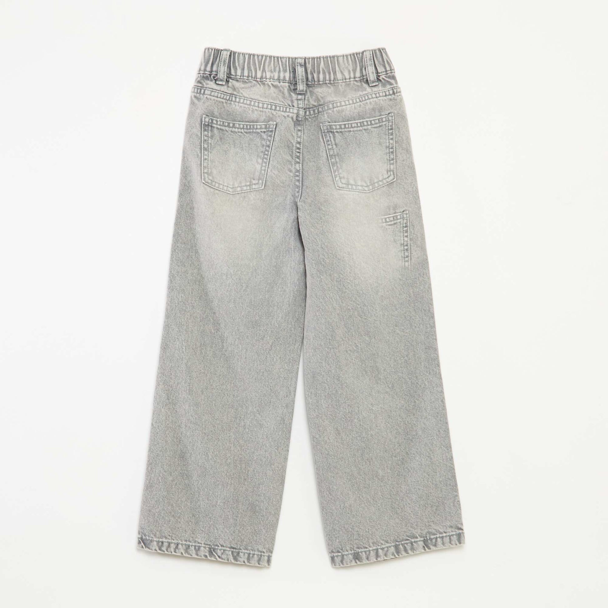 Pantalon large à 5 poches en denim GRIS