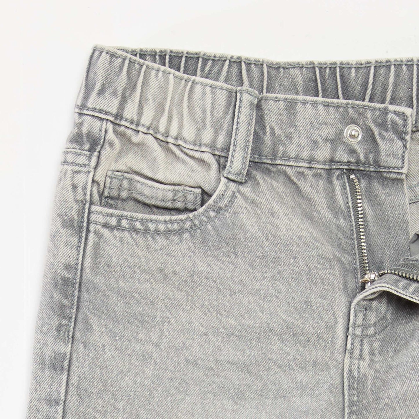 Pantalon large à 5 poches en denim GRIS