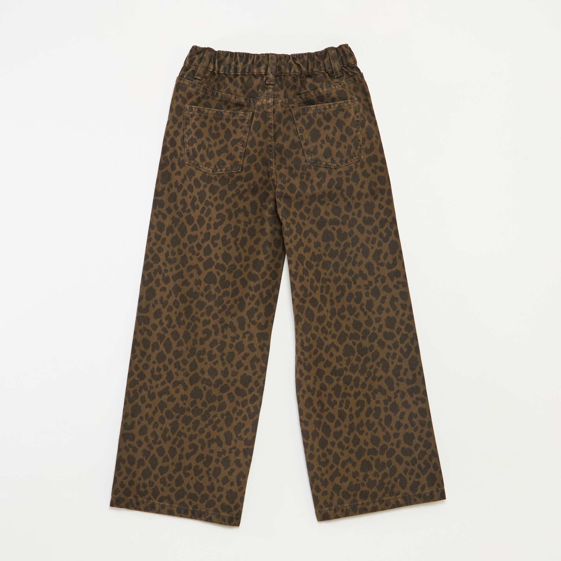 Pantalon large à 5 poches en denim MARRON