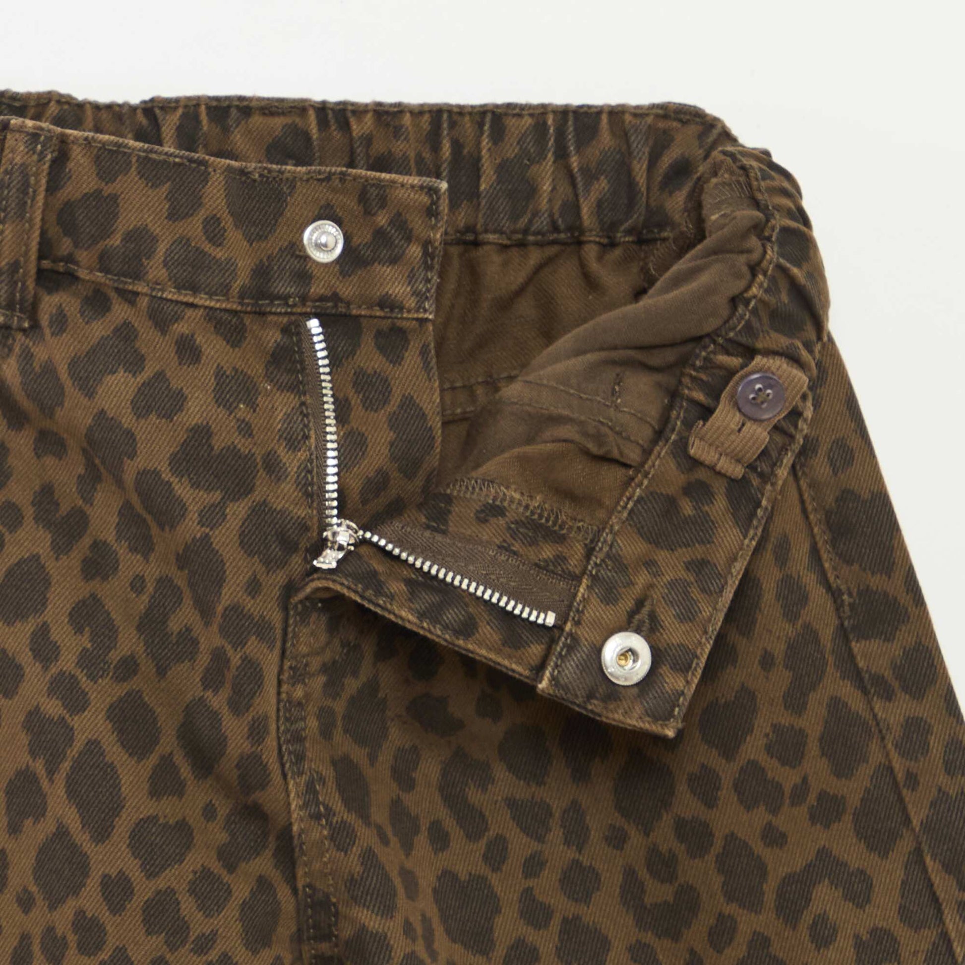 Pantalon large à 5 poches en denim MARRON