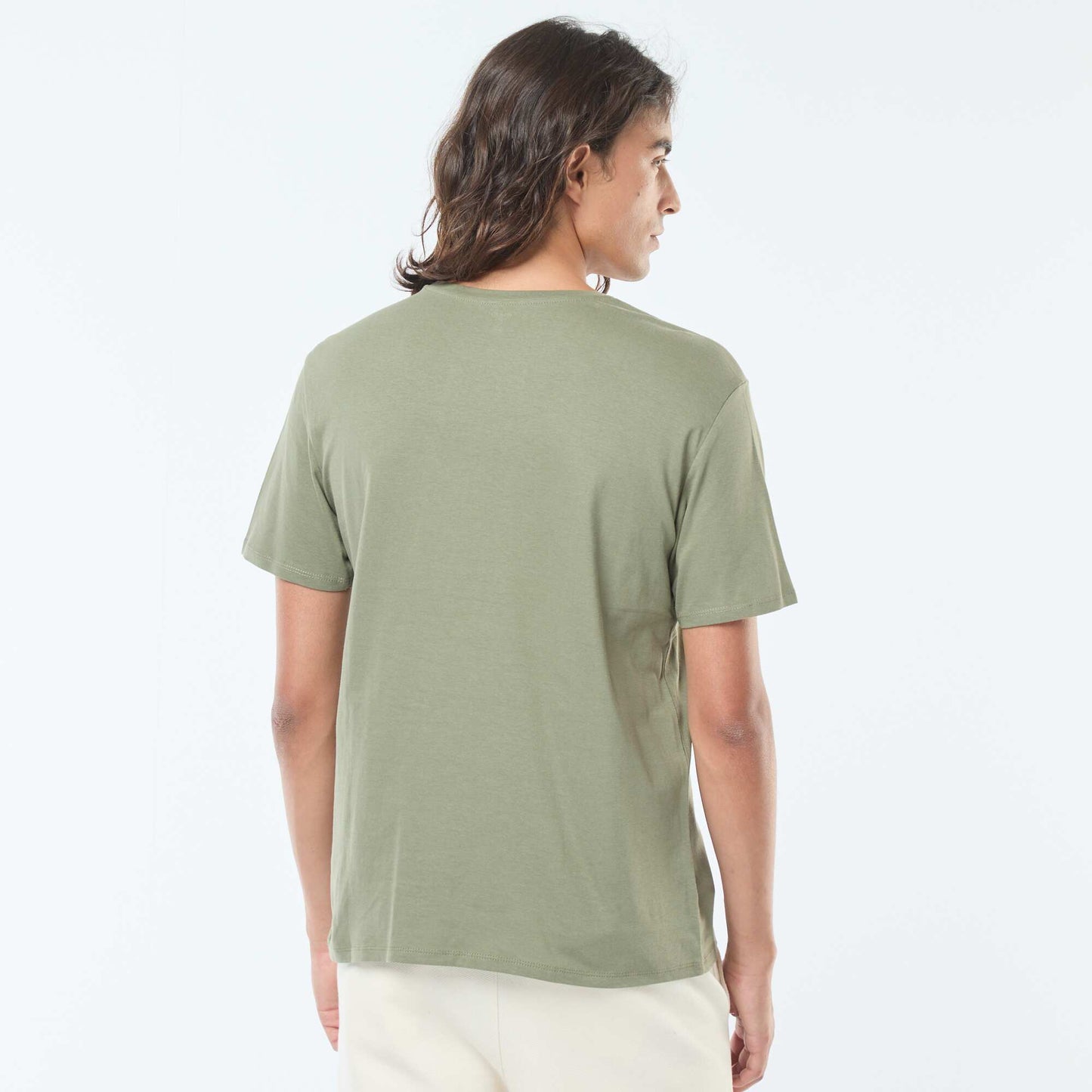 T-shirt imprimé à manches courtes et col rond VERT
