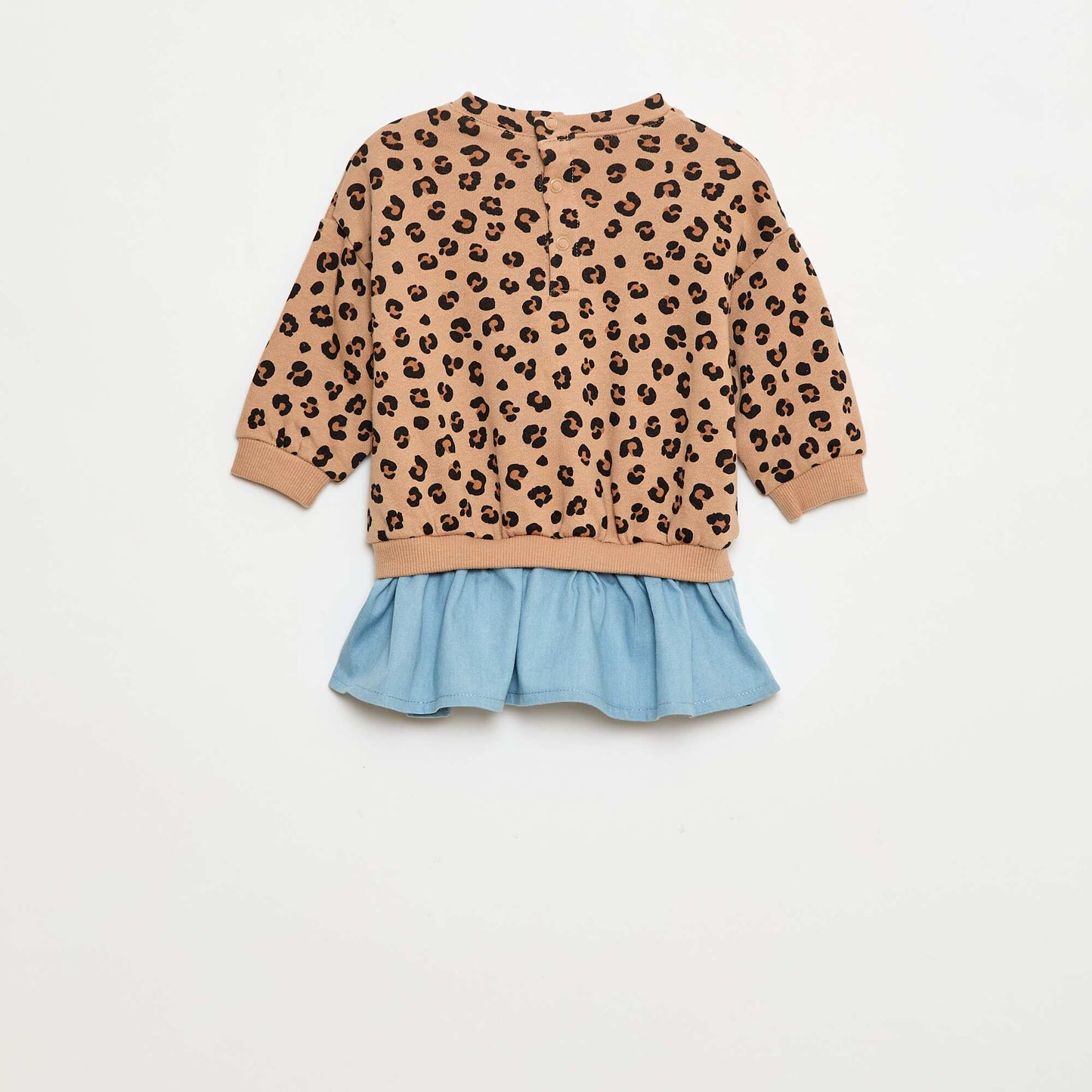 Robe sweat avec effet 2 en 1 à la base BEIGE