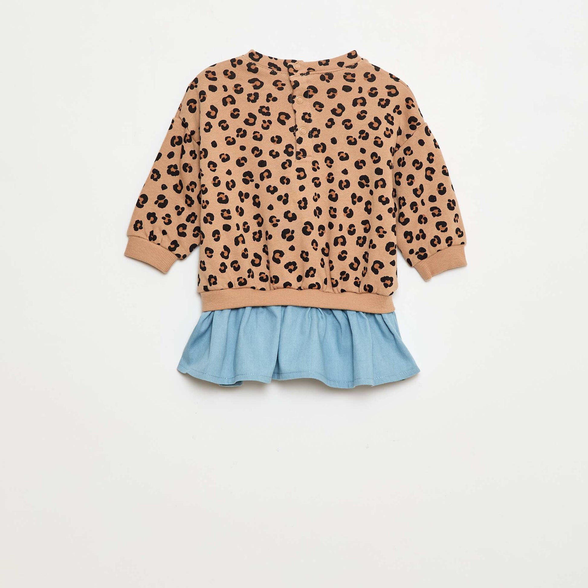Robe sweat avec effet 2 en 1 à la base BEIGE