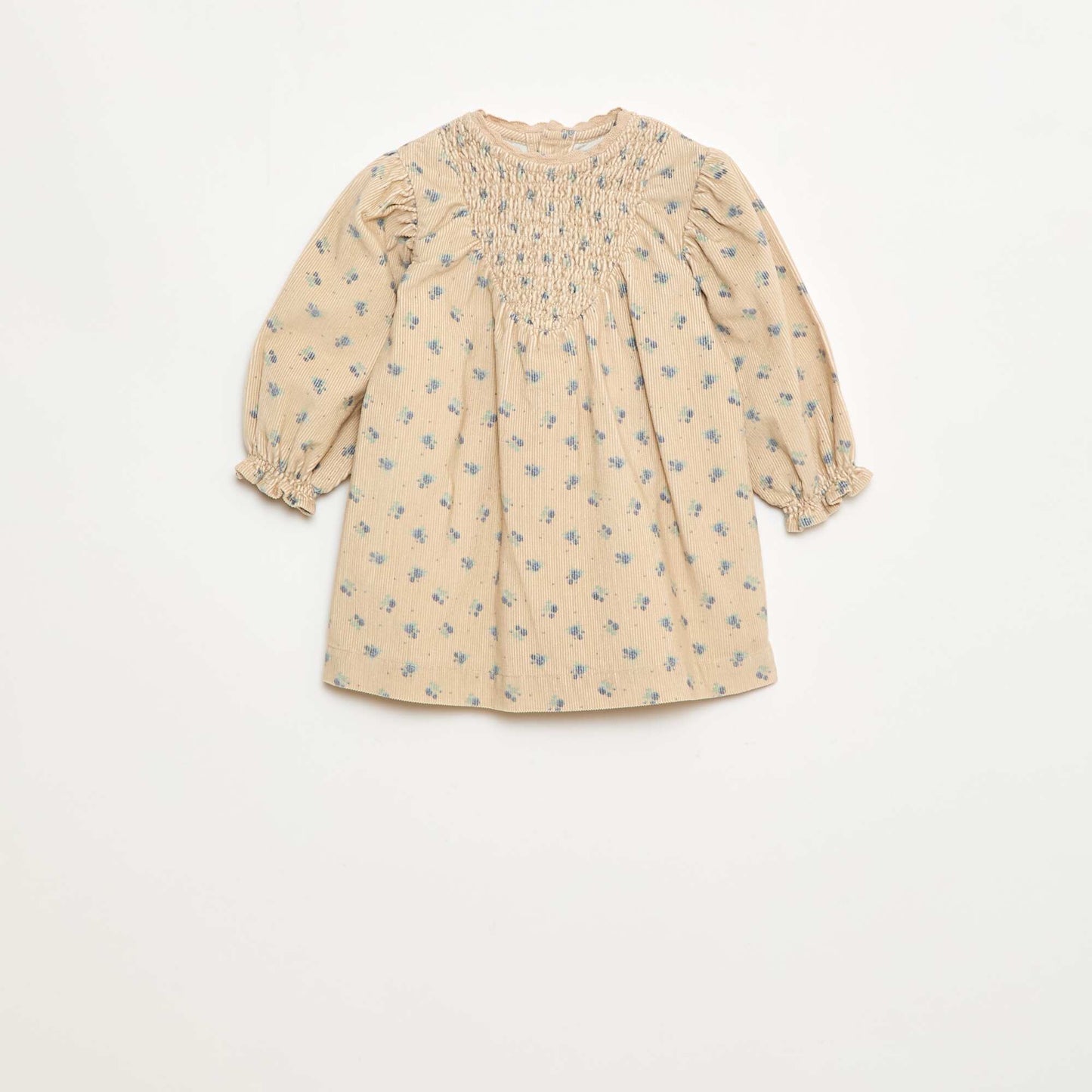 Robe à motif en velours BEIGE