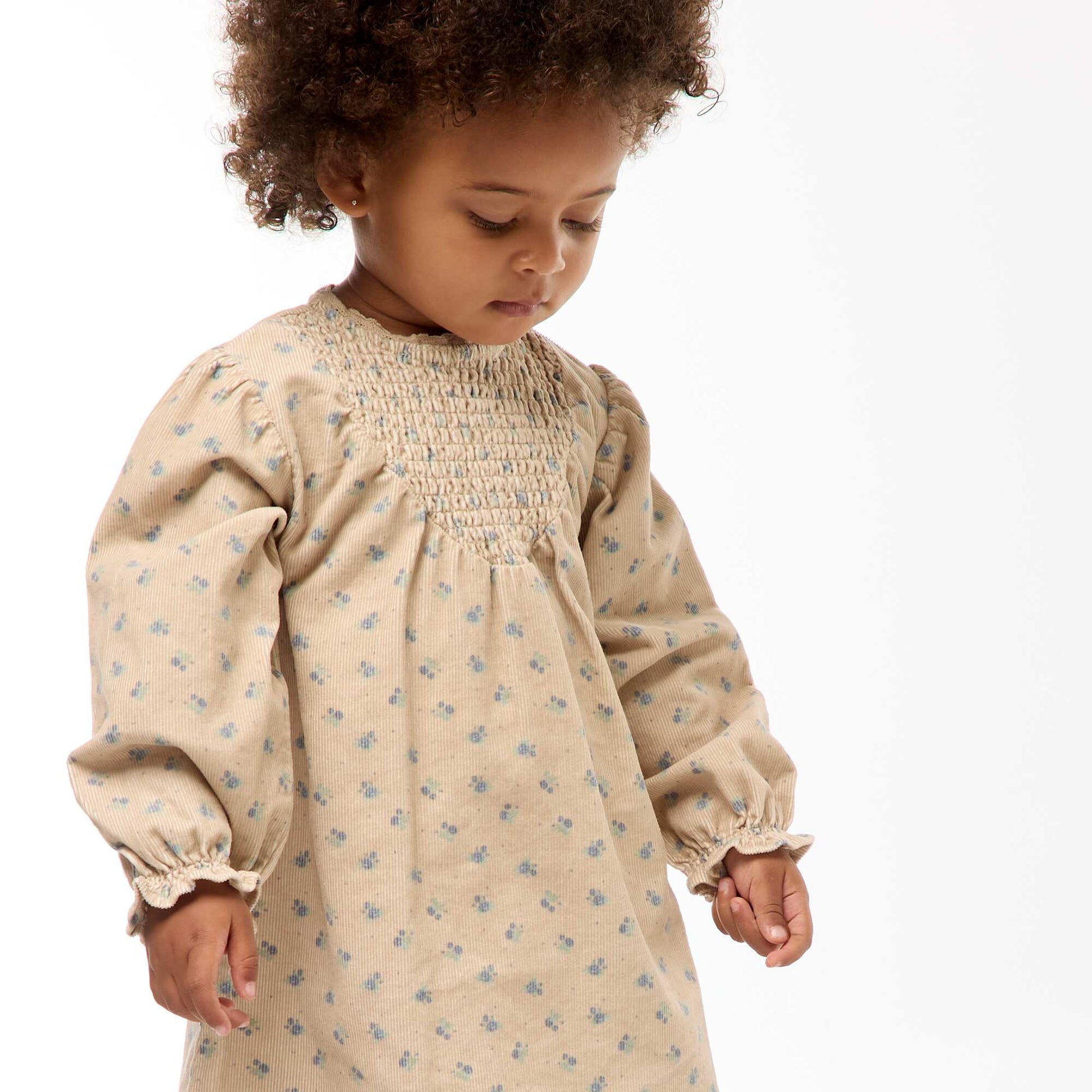 Robe à motif en velours BEIGE