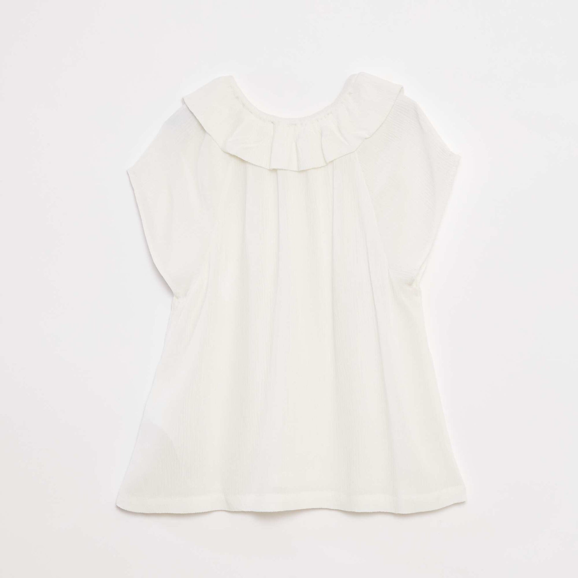Blouse légère sans manches unie BLANC