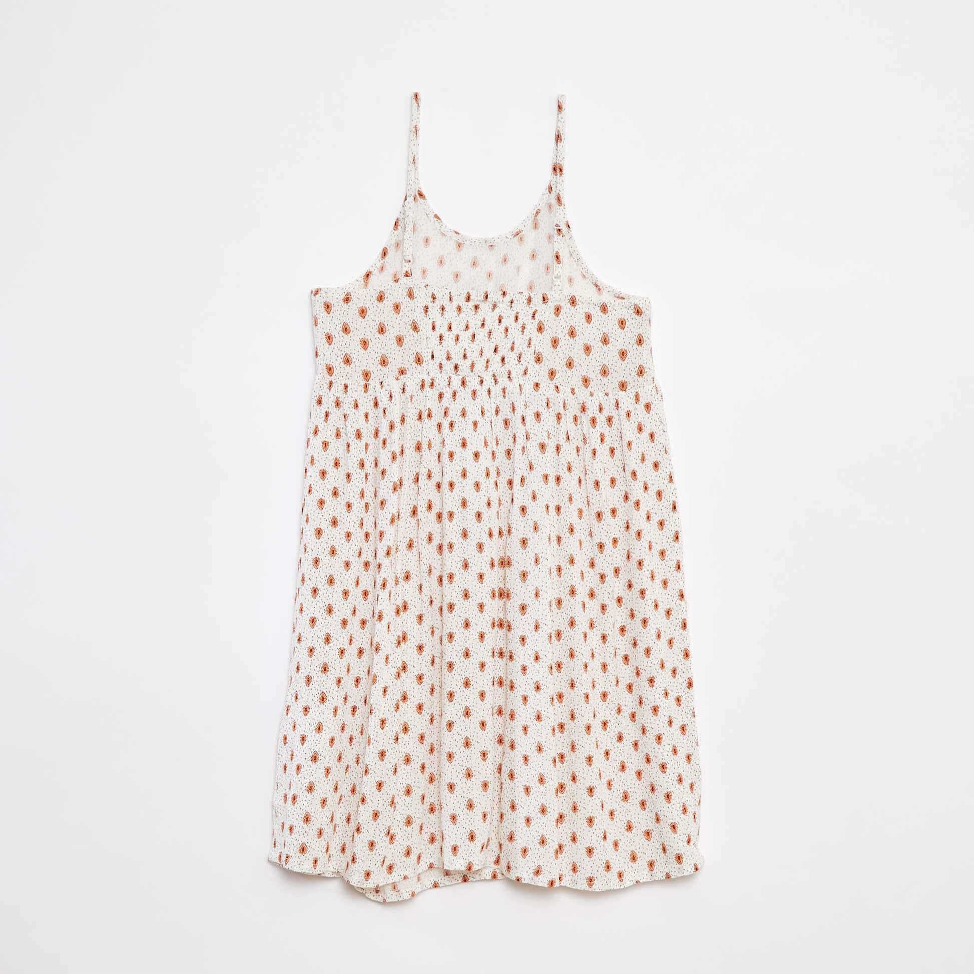 Robe à bretelles en maille crêpe BLANC
