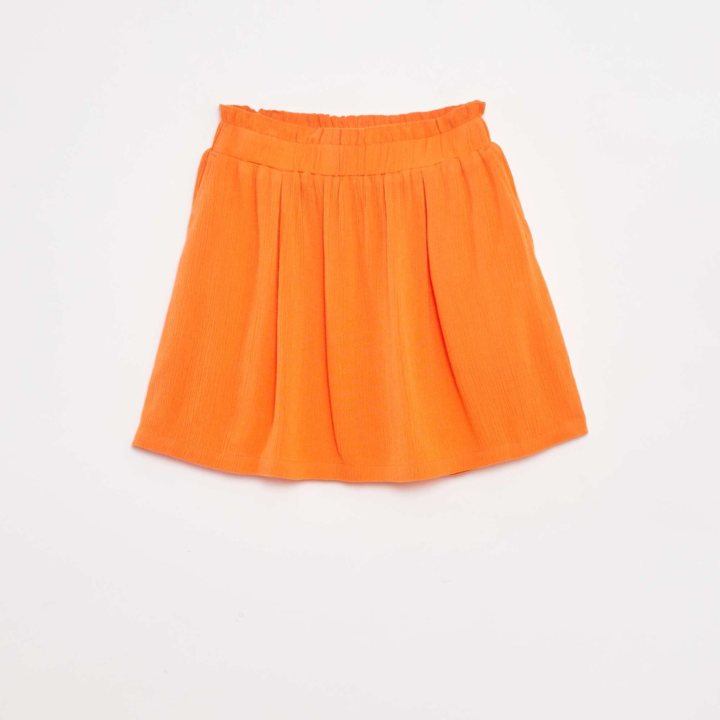 Jupe courte en matière crêpée ORANGE