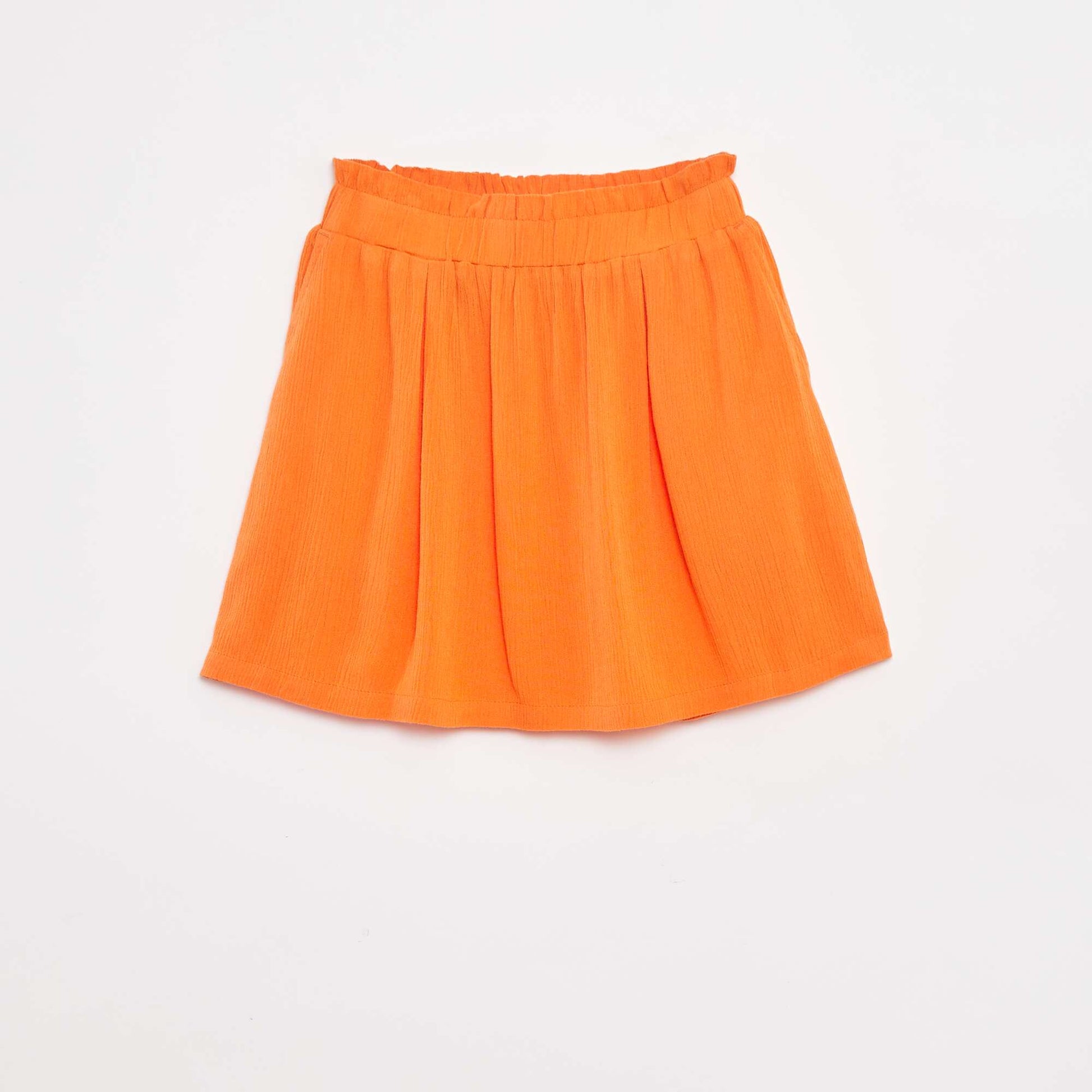 Jupe courte en matière crêpée ORANGE