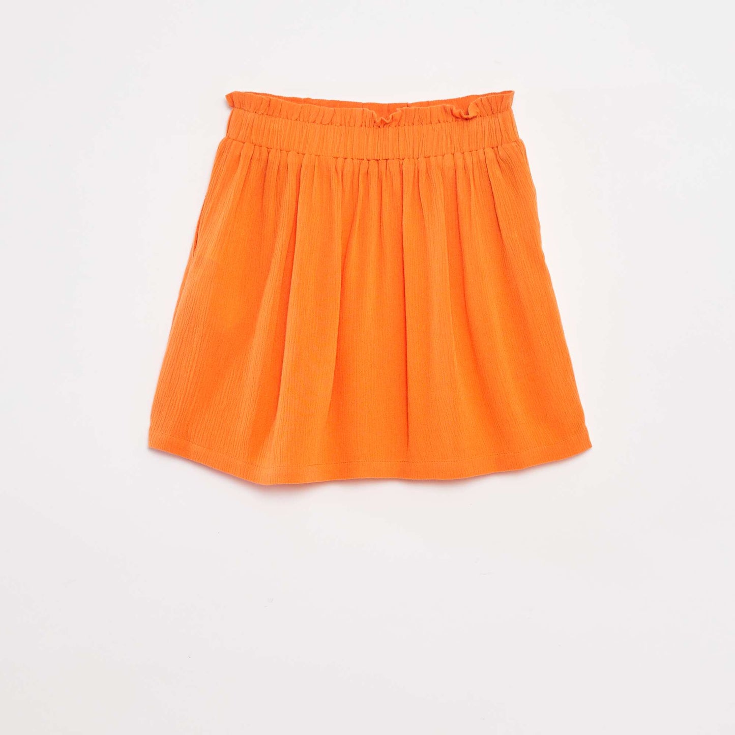 Jupe courte en matière crêpée ORANGE