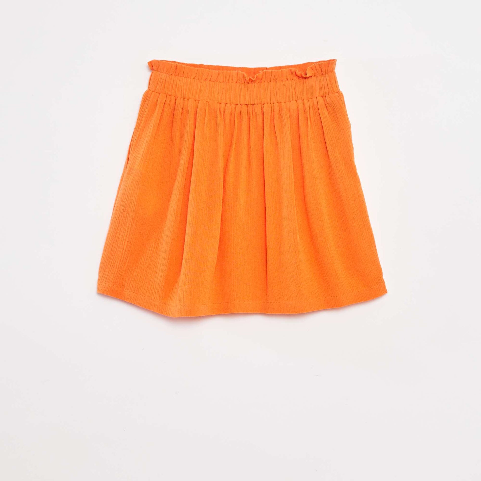 Jupe courte en matière crêpée ORANGE