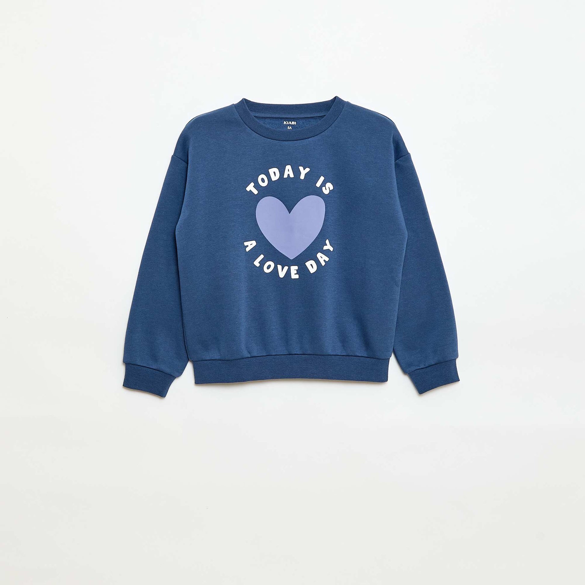 Sweat à manches longues avec imprimé BLEU