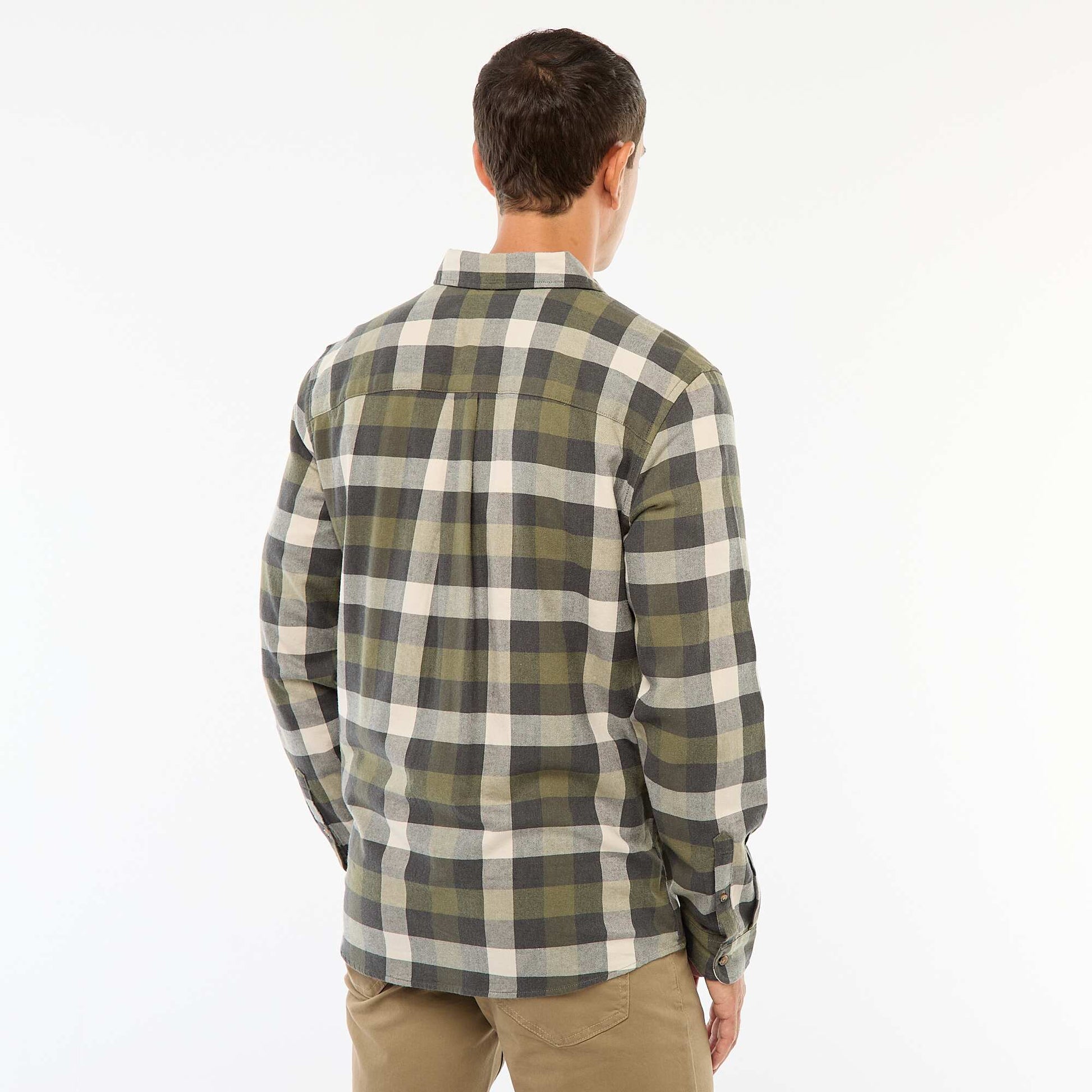 Chemise regular à carreaux KAKI