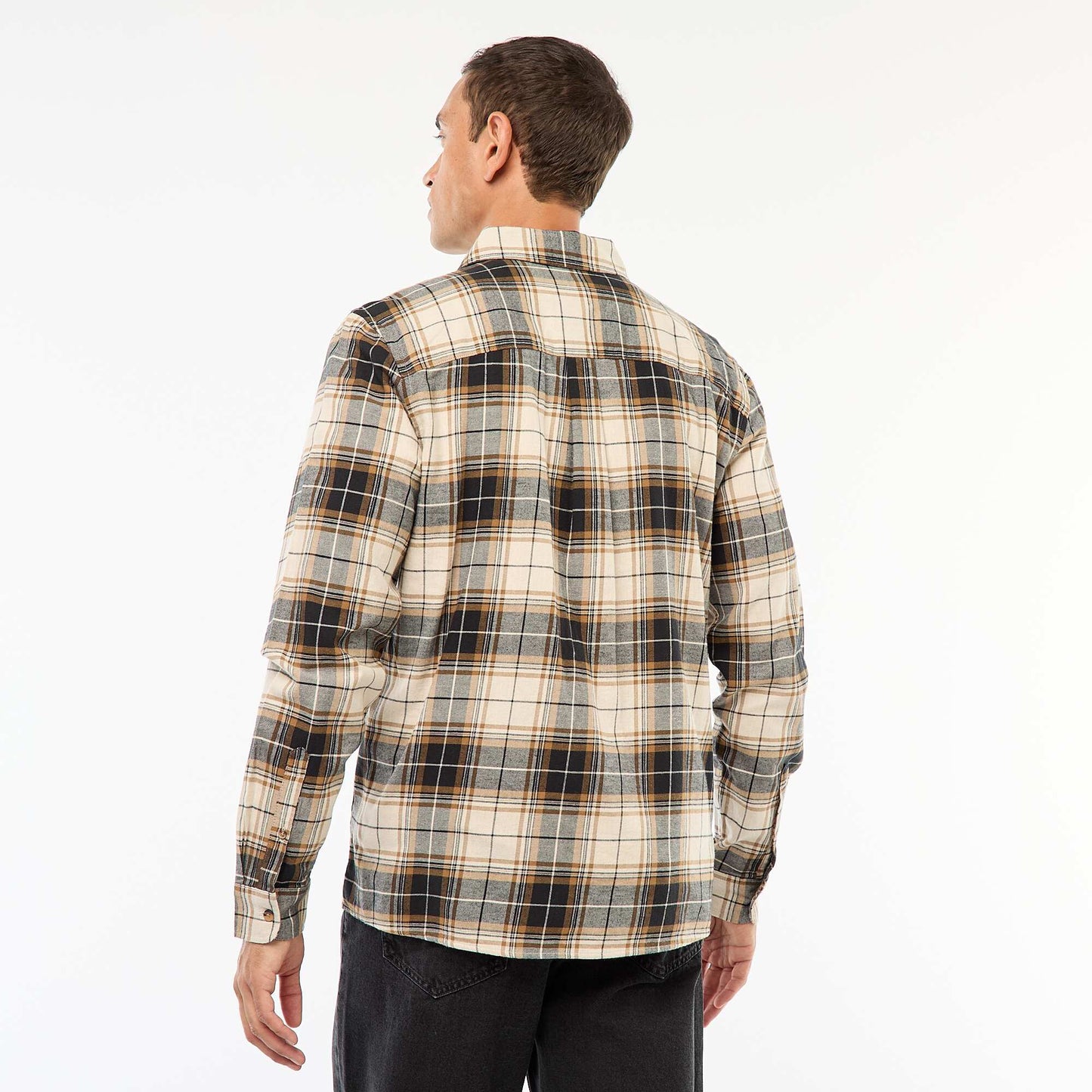 Chemise regular à carreaux BEIGE