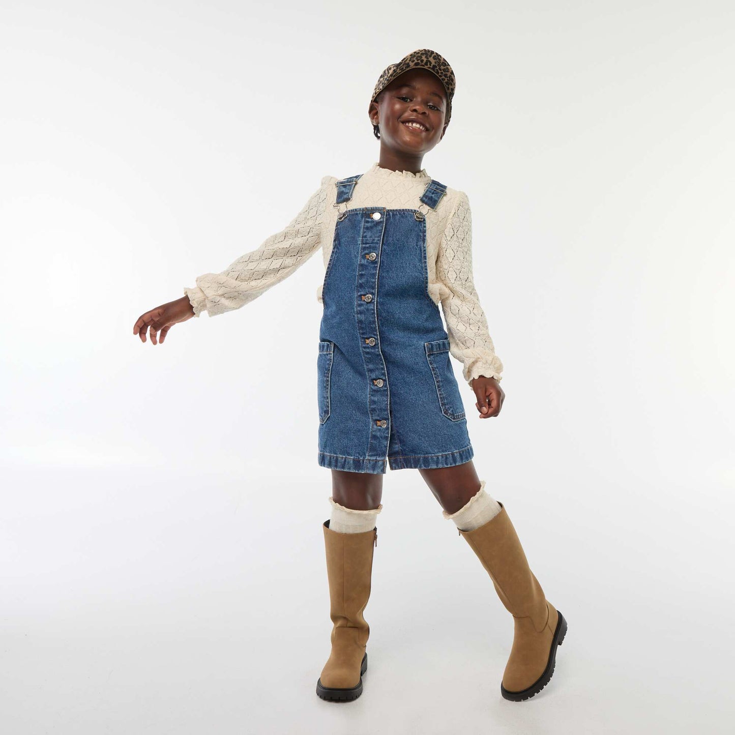 Robe salopette en jean BLEU