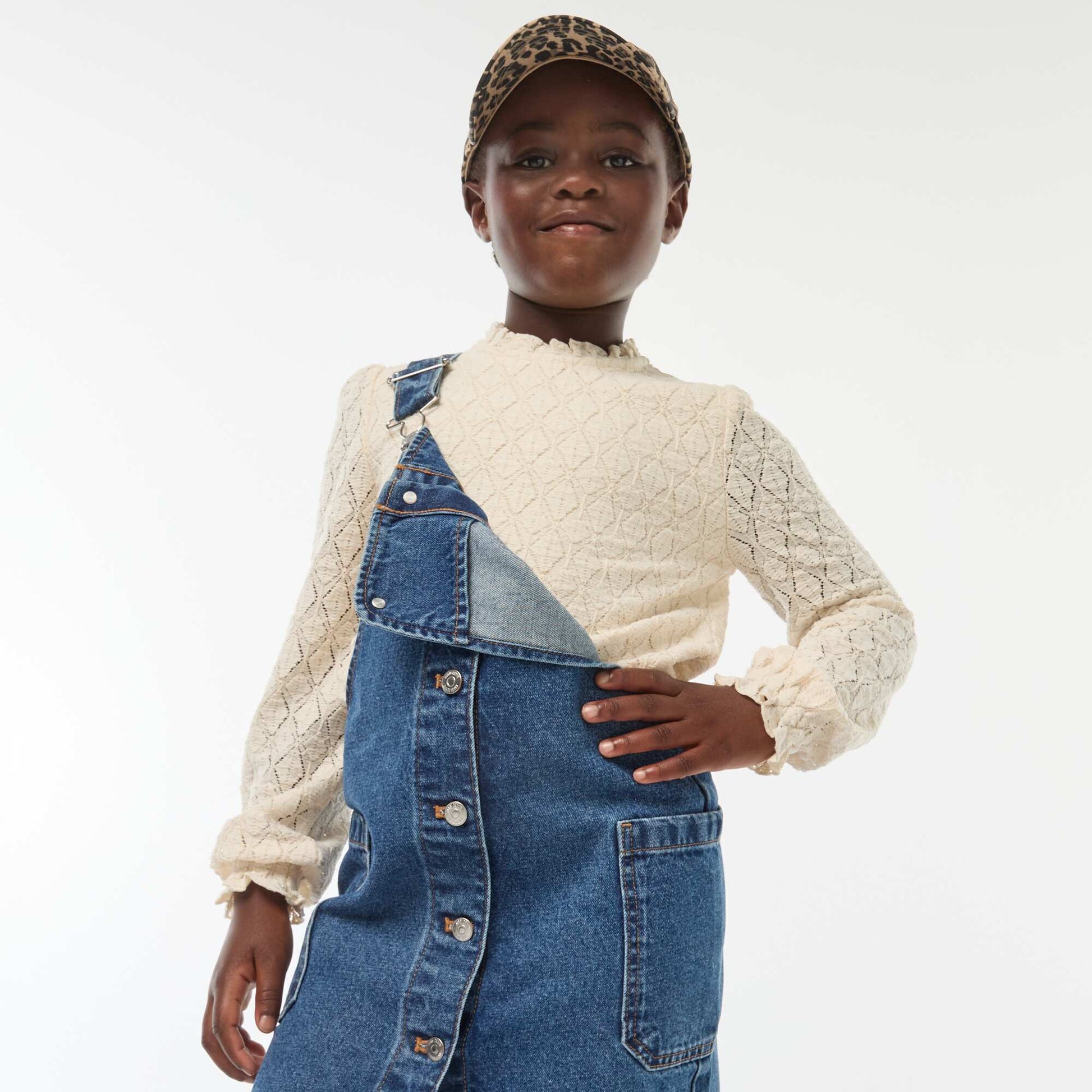 Robe salopette en jean BLEU