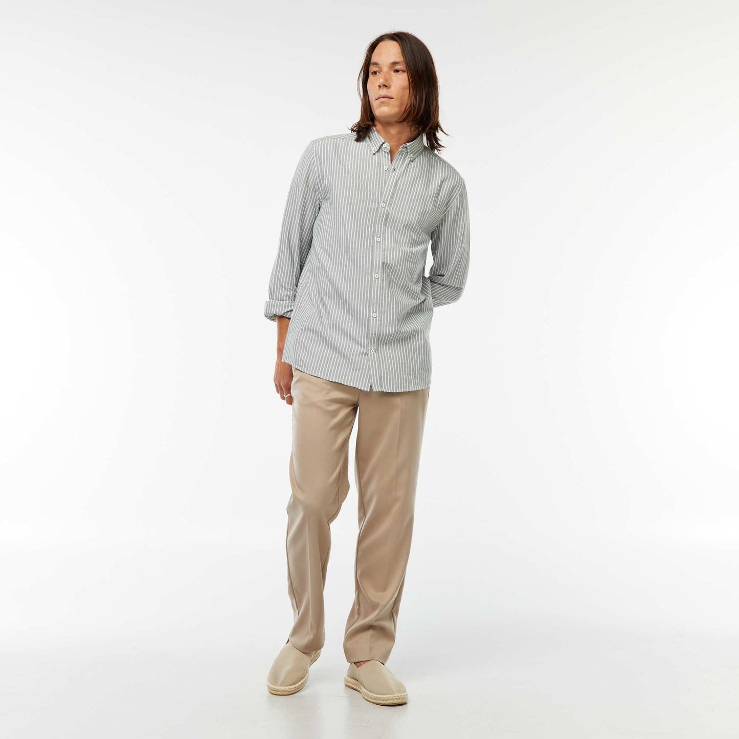 Chemise Oxford avec motif à rayures VERT