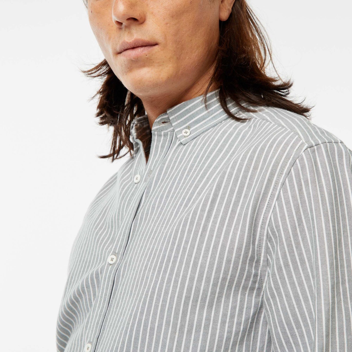 Chemise Oxford avec motif à rayures VERT