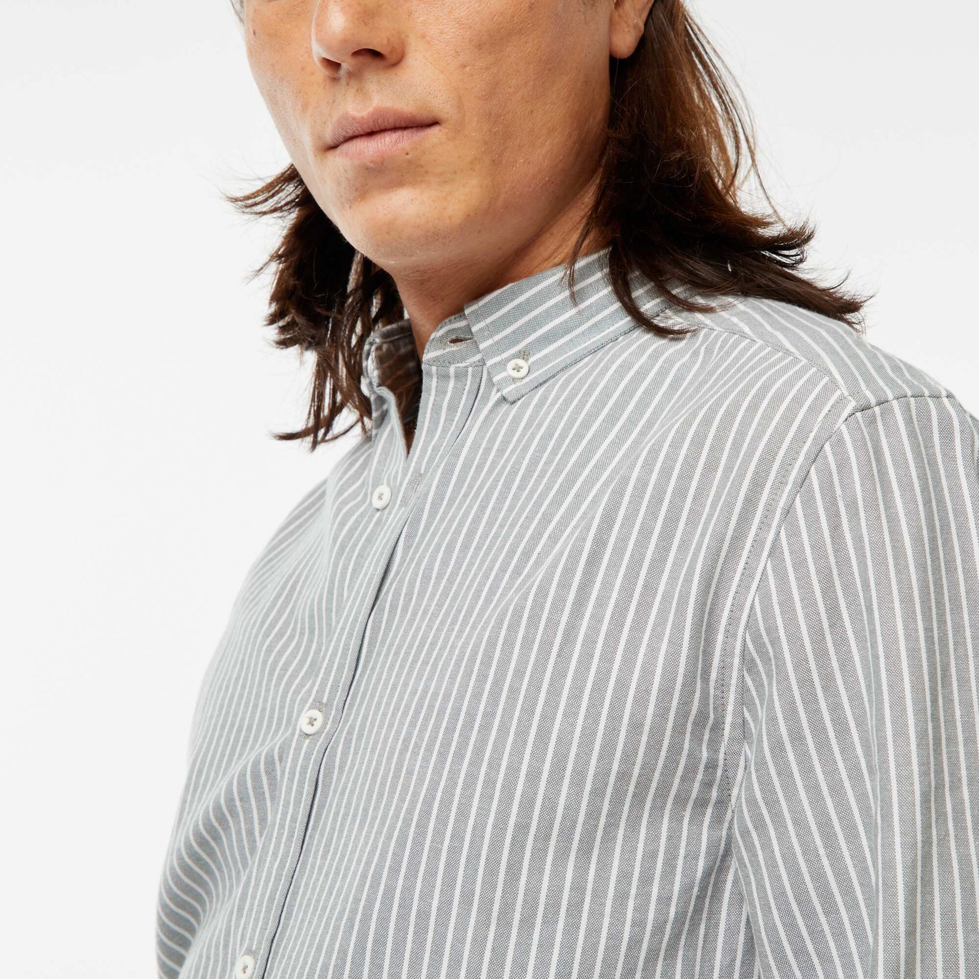 Chemise Oxford avec motif à rayures VERT