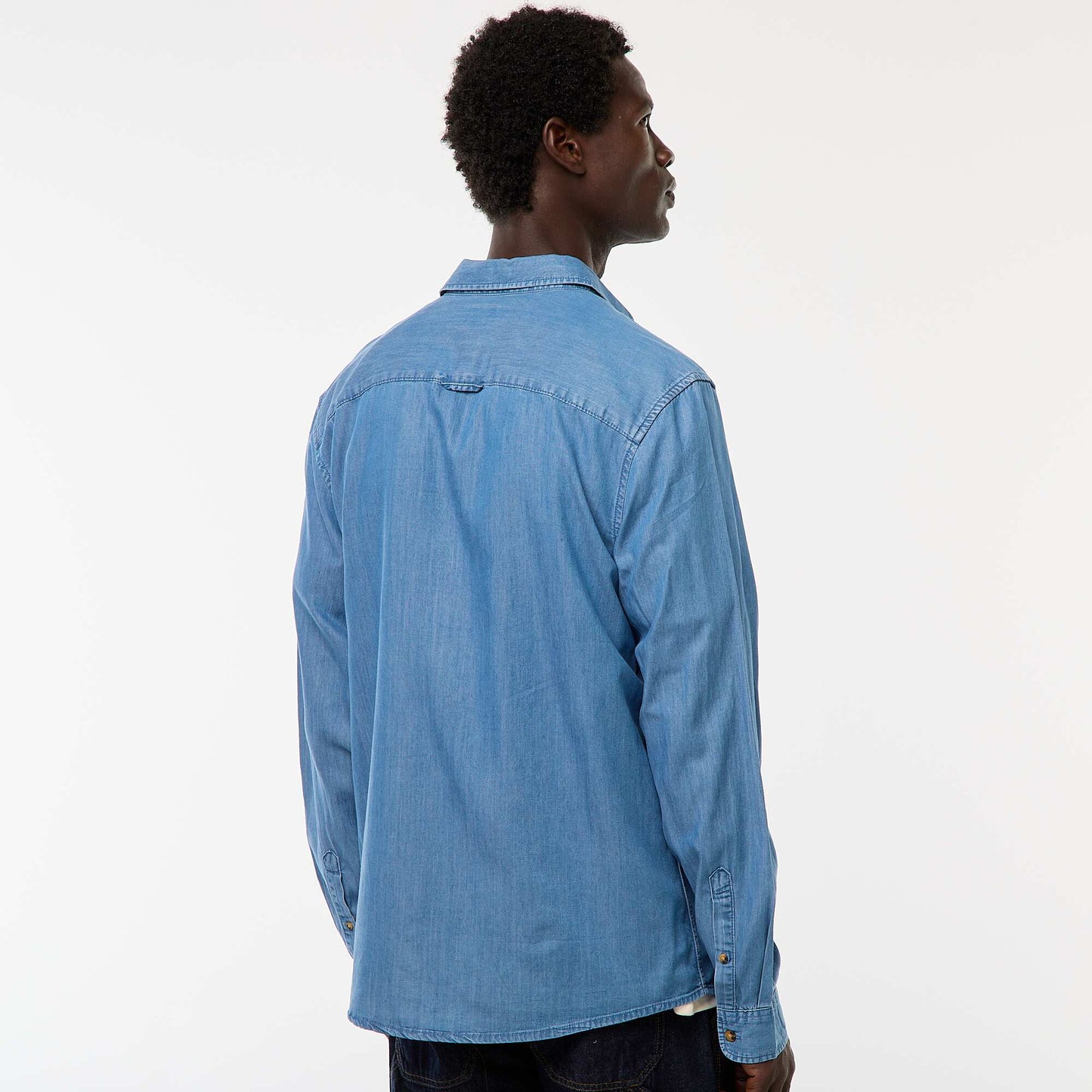 Chemise en jean uni BLEU