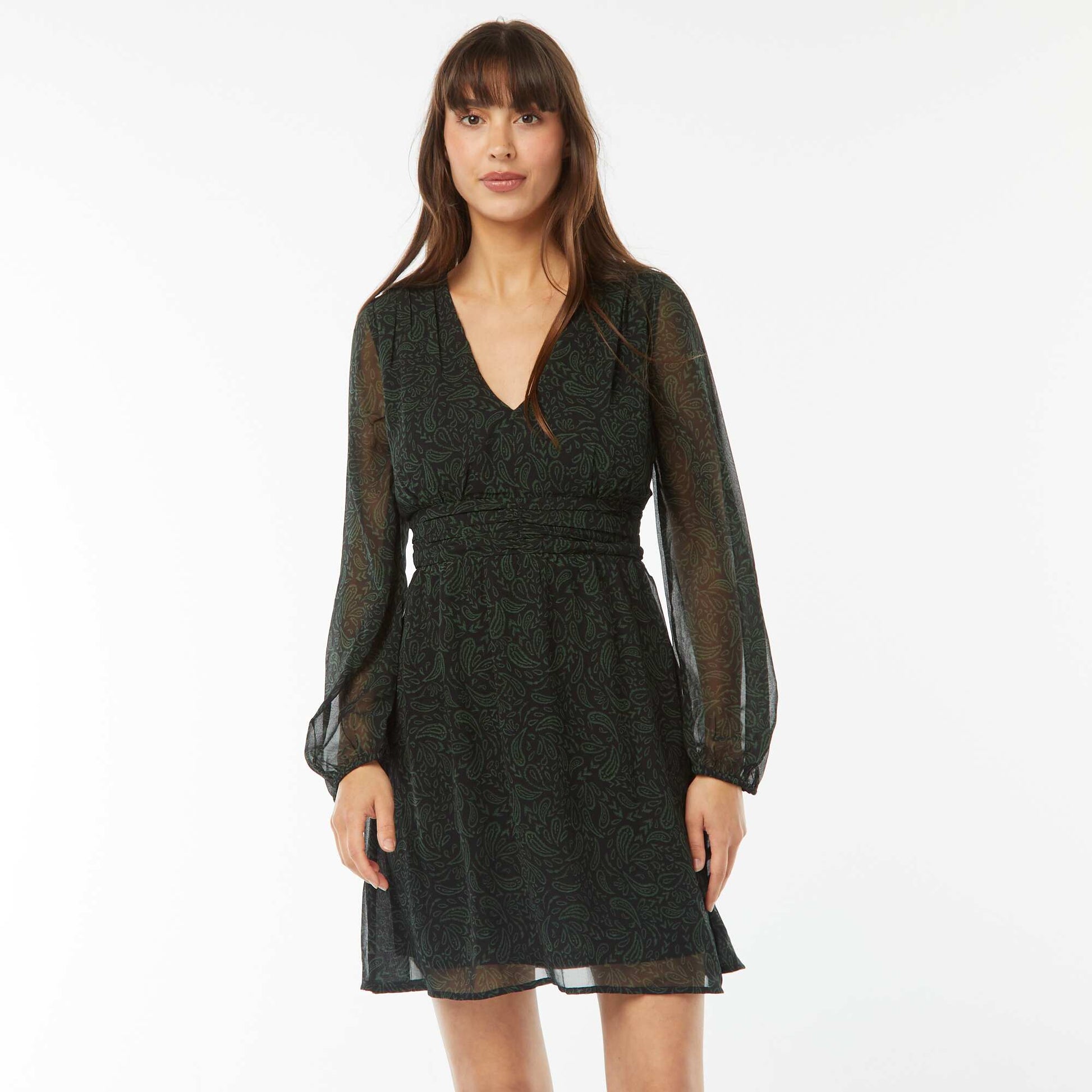 Robe cintrée en maille crêpe VERT