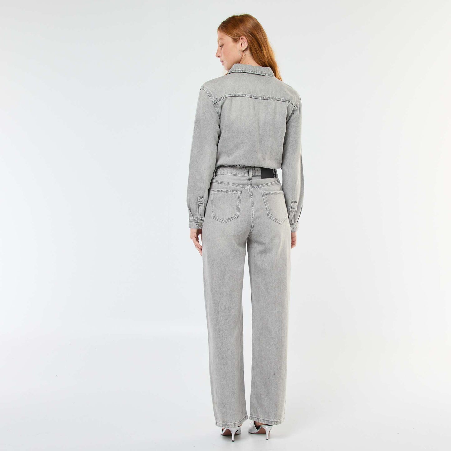 Combinaison en jean manches longues GRIS