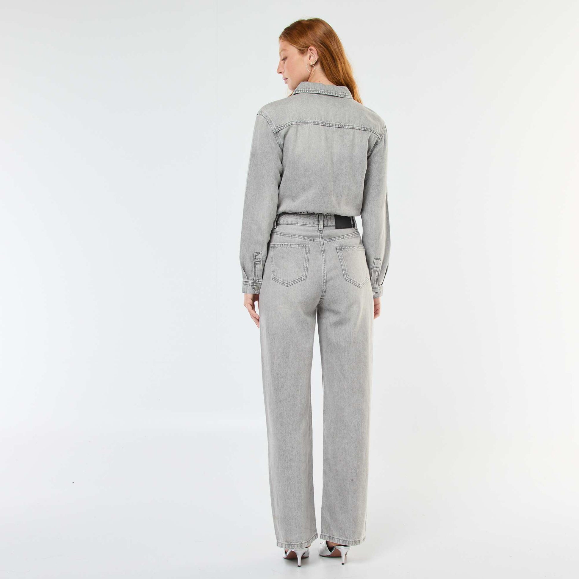 Combinaison en jean manches longues GRIS