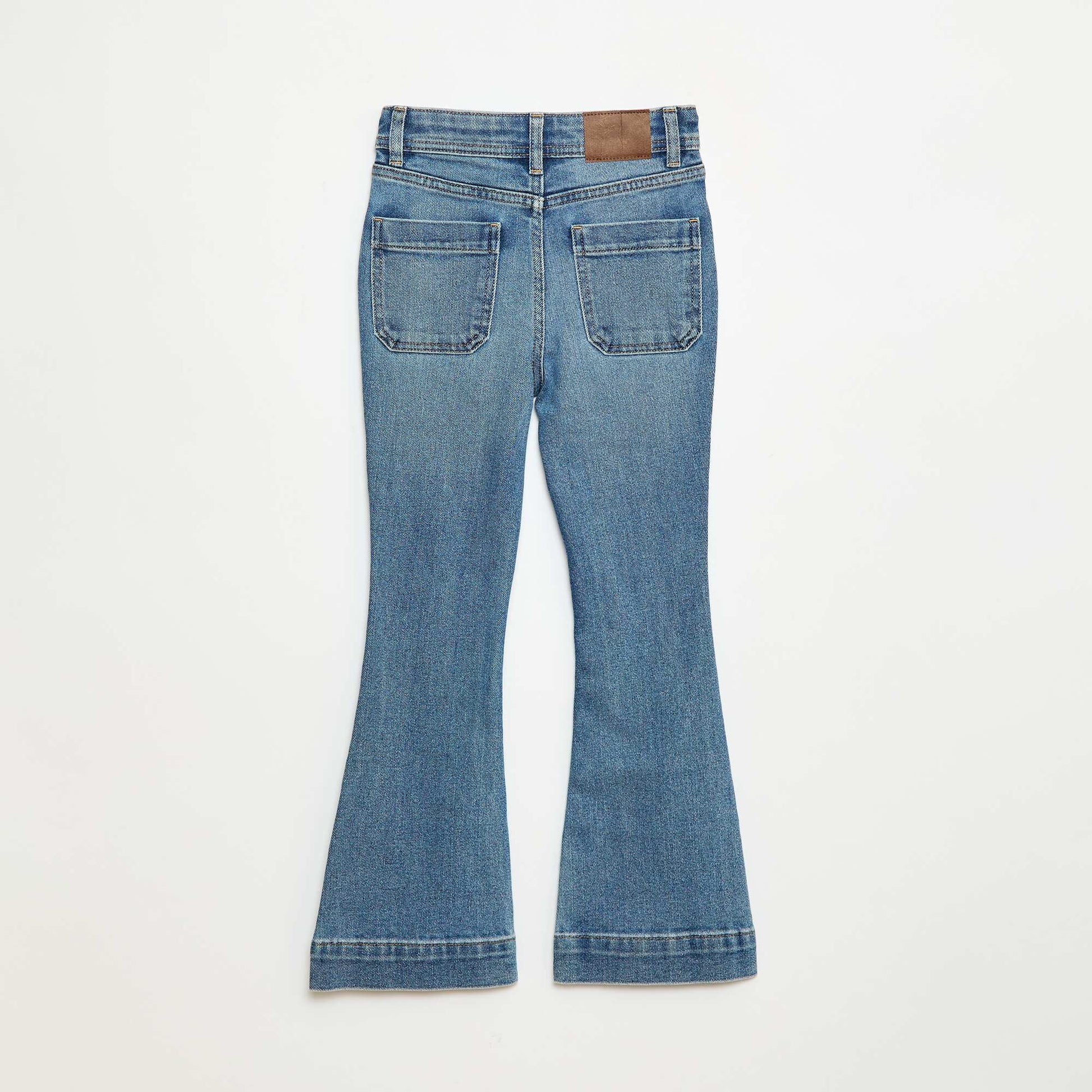 Jean coupe flare/bootcut avec poches plaquées BLEU