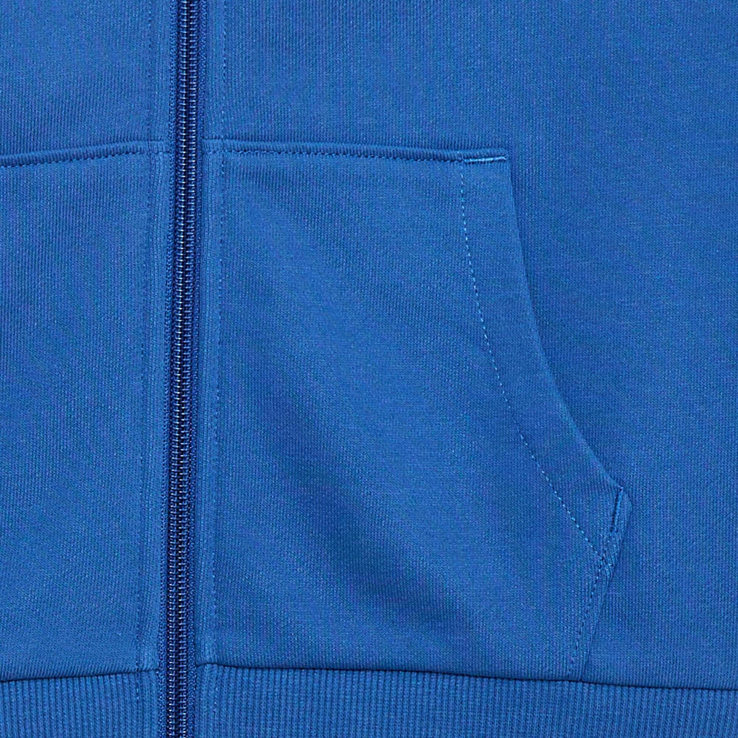 Sweat uni zippé à capuche BLEU