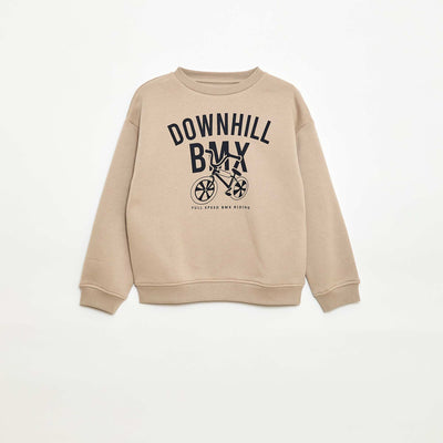 Sweat loose avec imprimé BEIGE