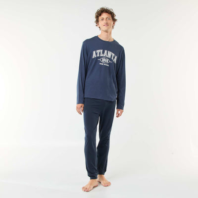 Ensemble pyjama long en jersey t-shirt + pantalon - 2 pièces BLEU