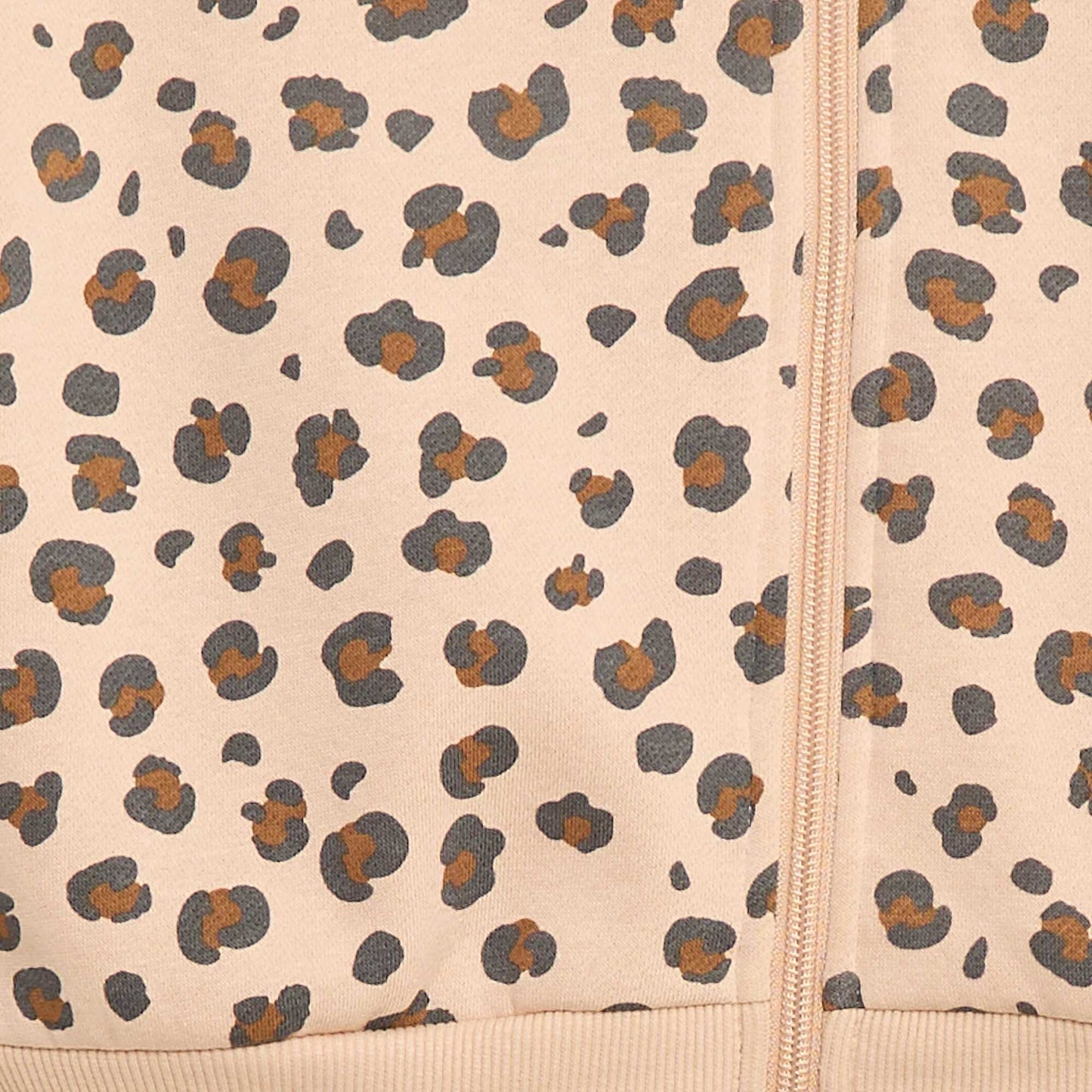 Sweat zippé à capuche avec imprimé BEIGE