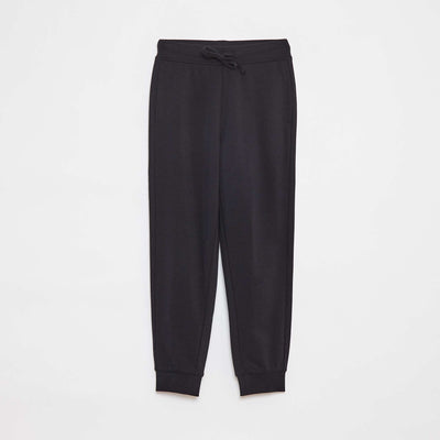 Jogging uni avec taille élastiquée NOIR