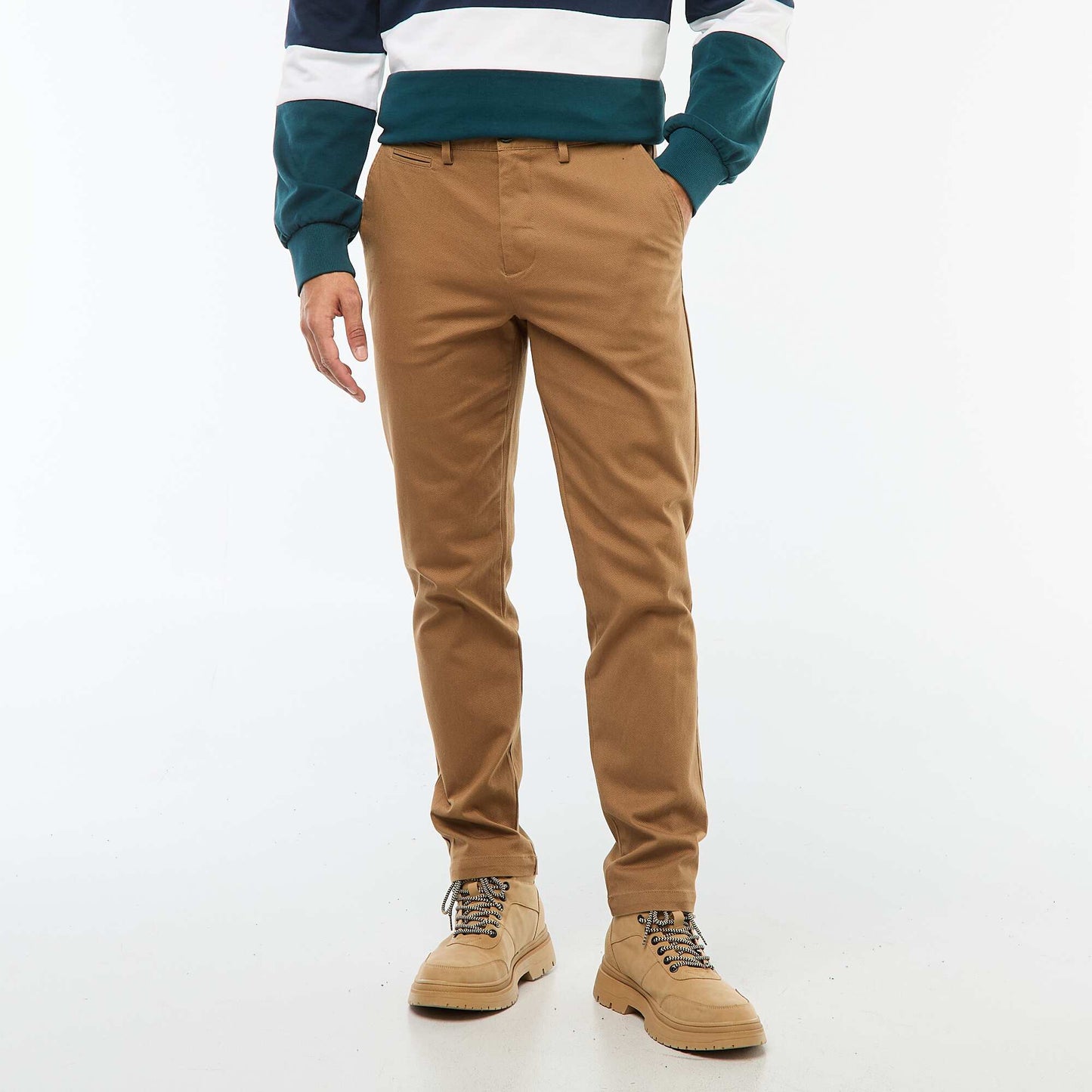 Pantalon chino en twill MARRON