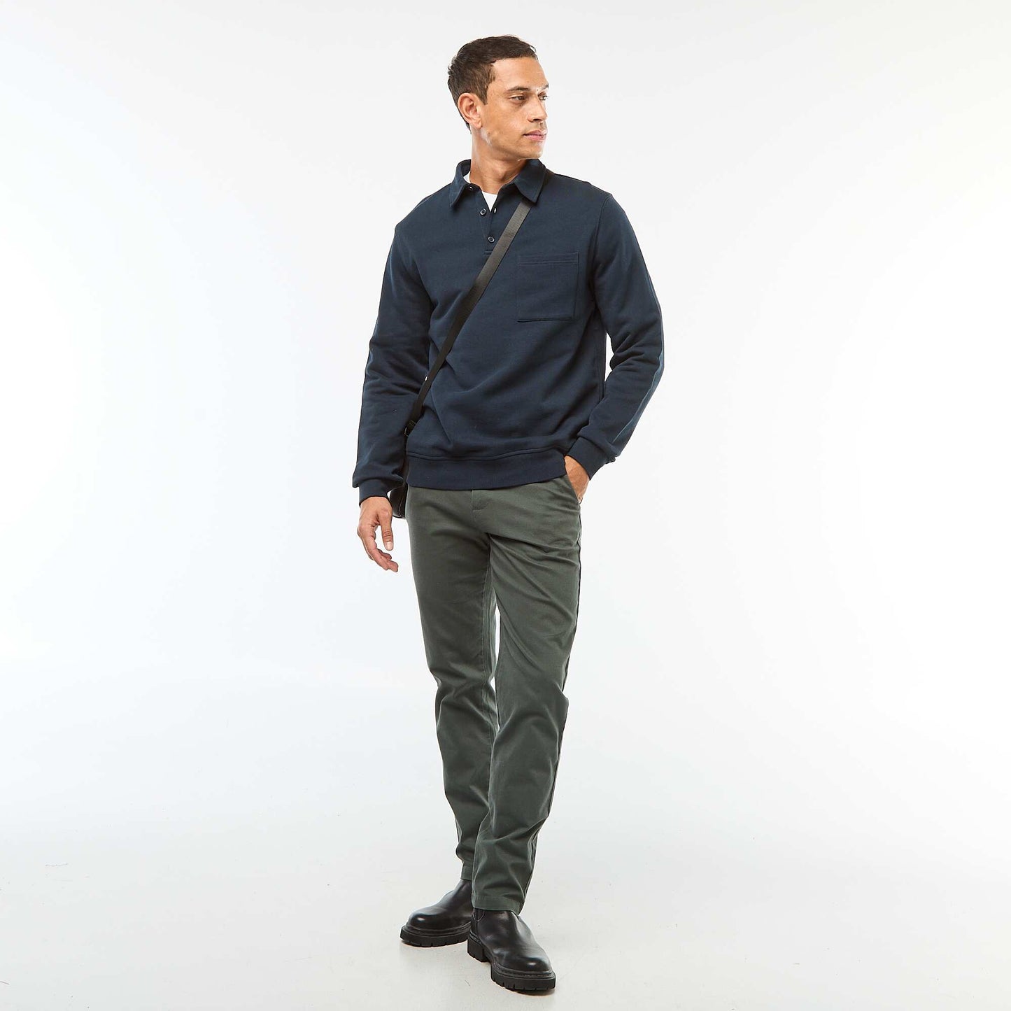 Pantalon chino en twill VERT