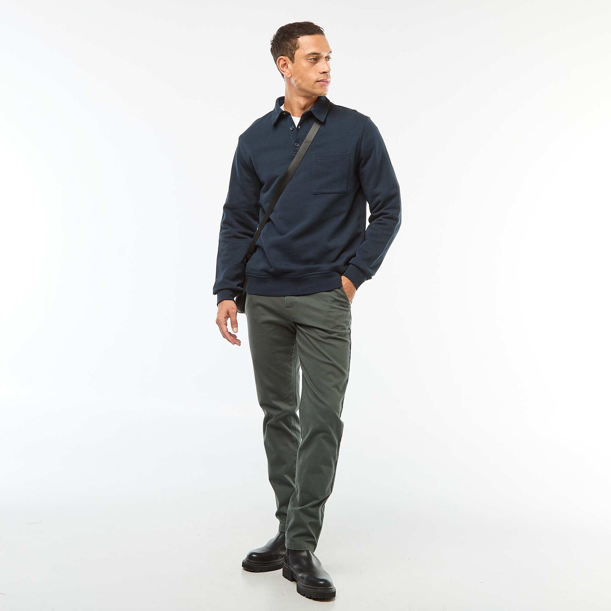 Pantalon chino en twill VERT