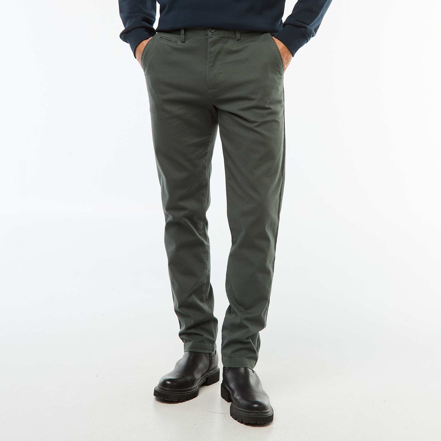 Pantalon chino en twill VERT