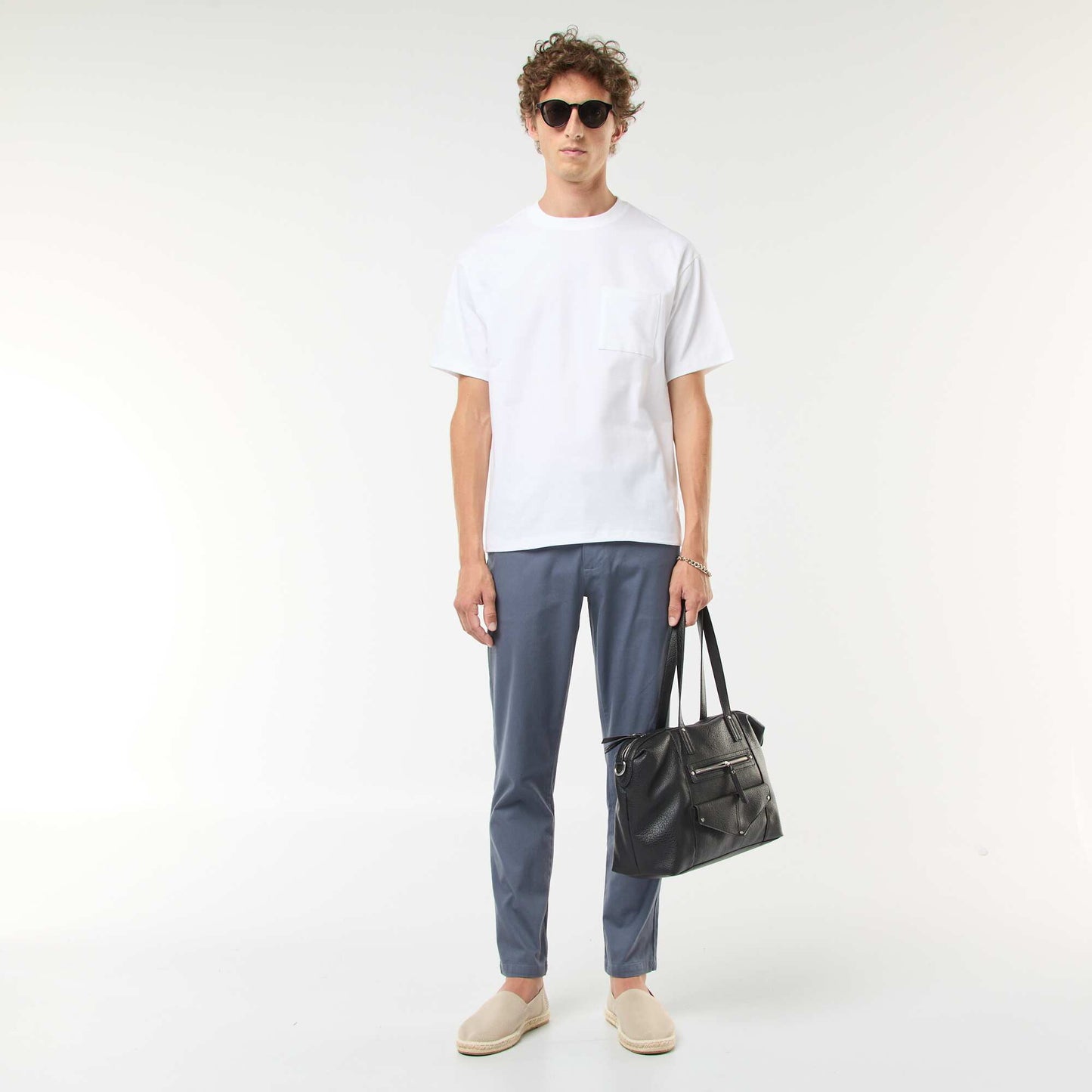 Pantalon chino en twill GRIS