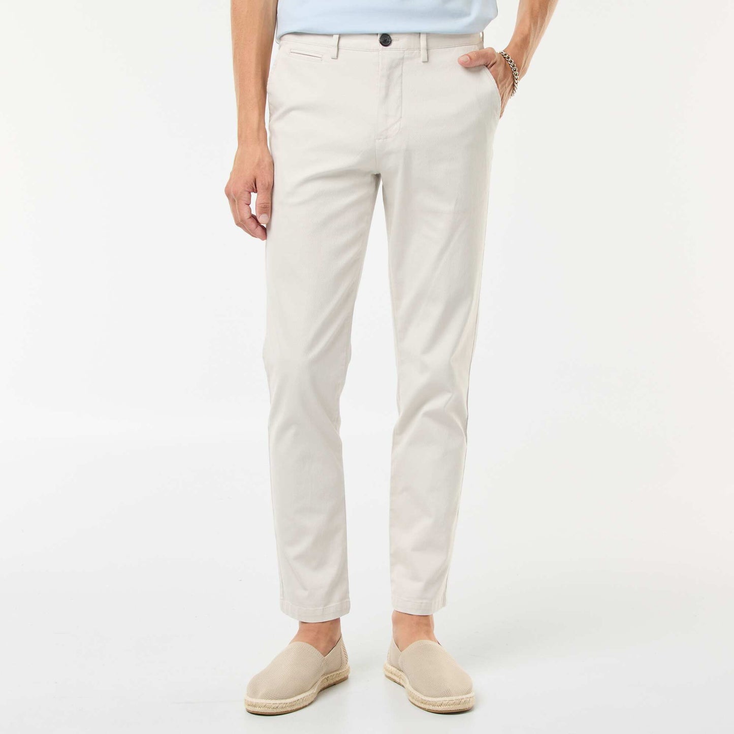 Pantalon chino en twill BLANC