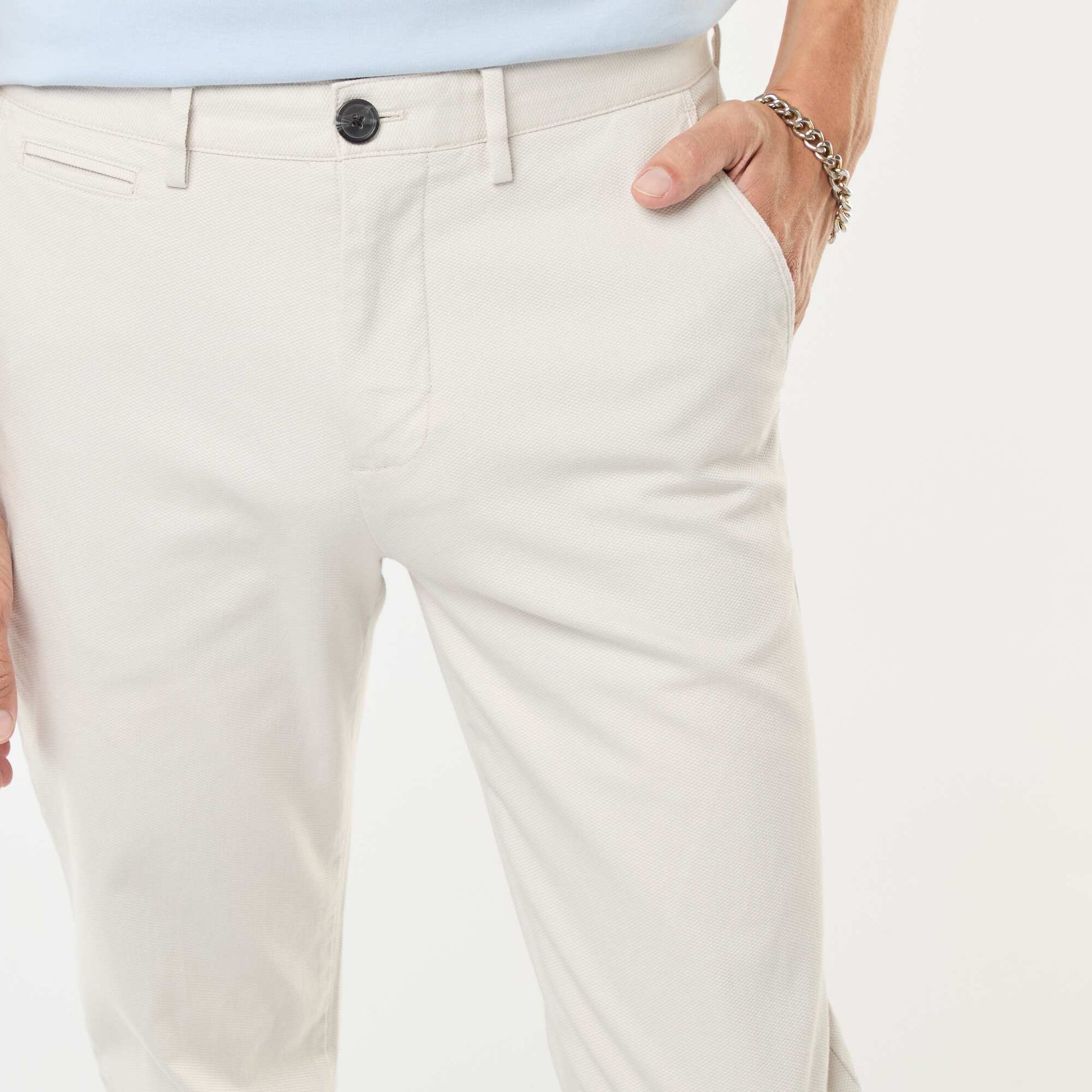 Pantalon chino en twill BLANC