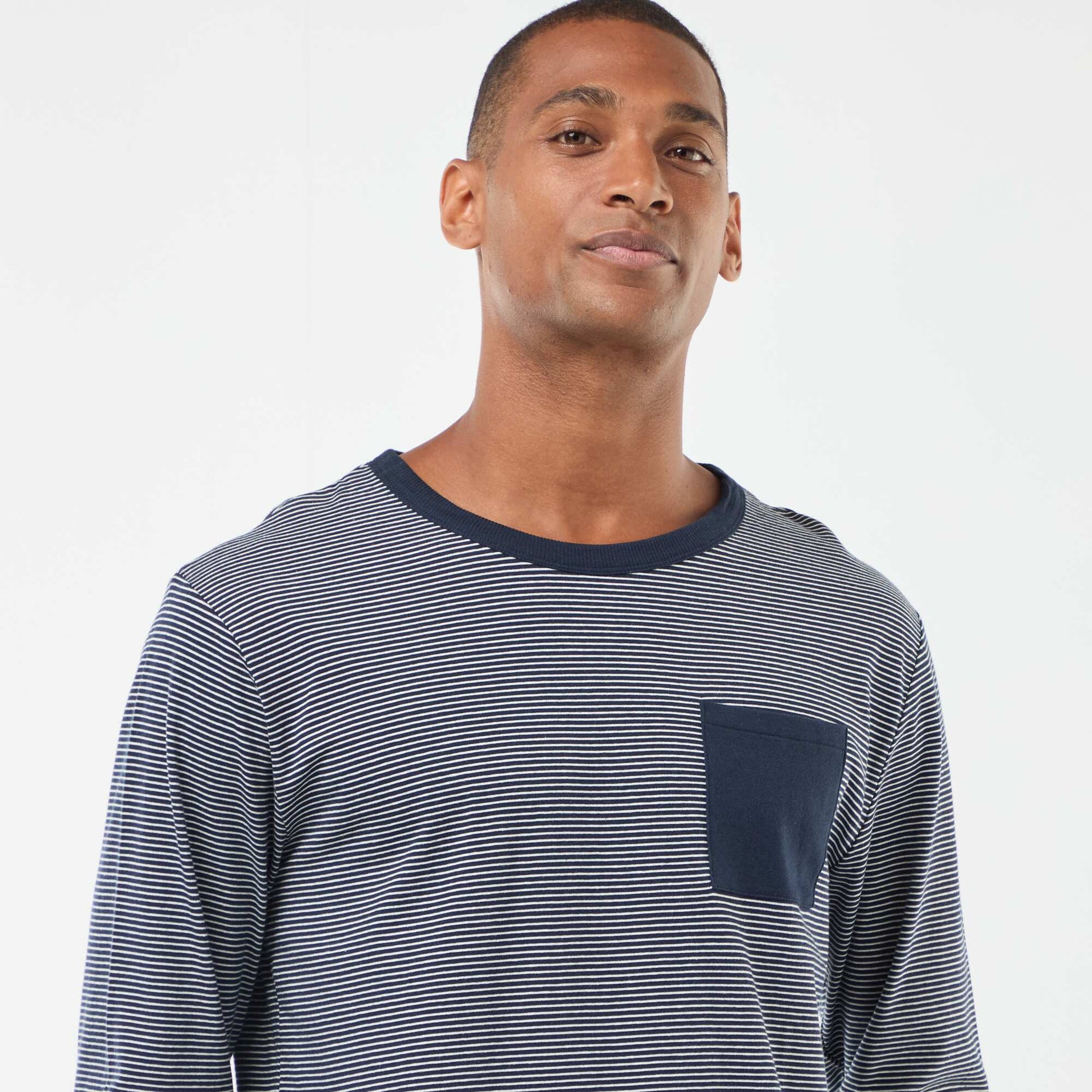 Ensemble pyjama long t-shirt + pantalon - 2 pièces BLEU
