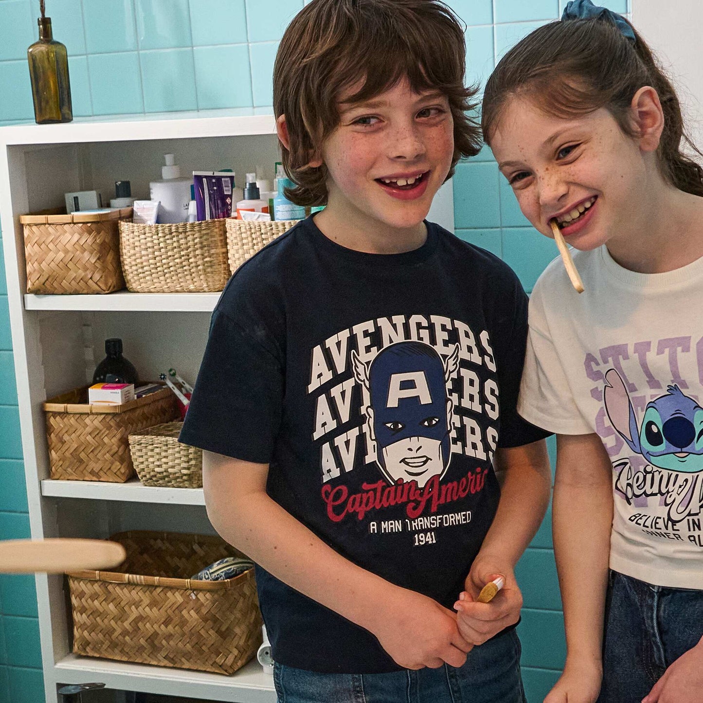 T-shirt 'Marvel' imprimé à manches courtes BLEU