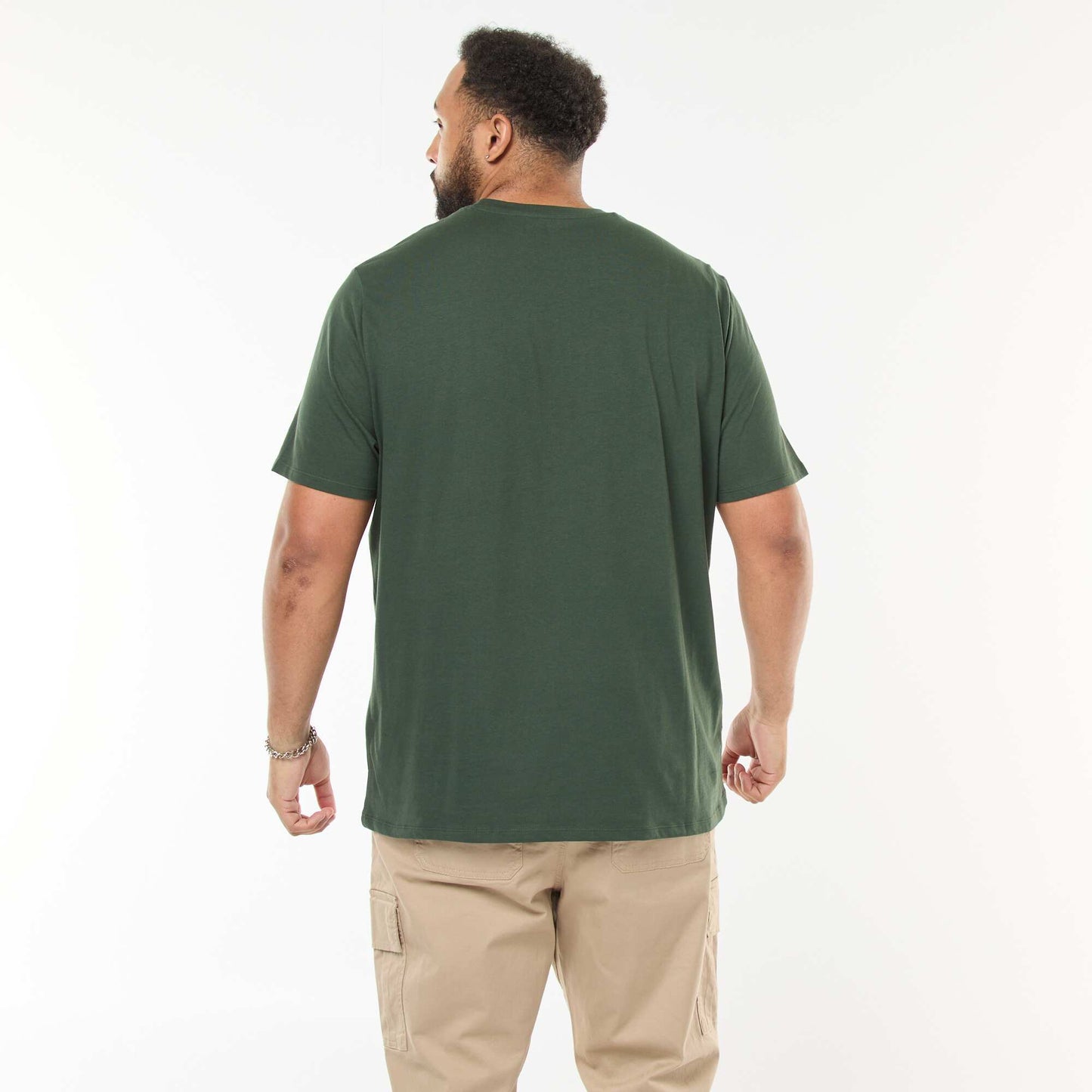 T-shirt imprimé à manches courtes et col rond VERT