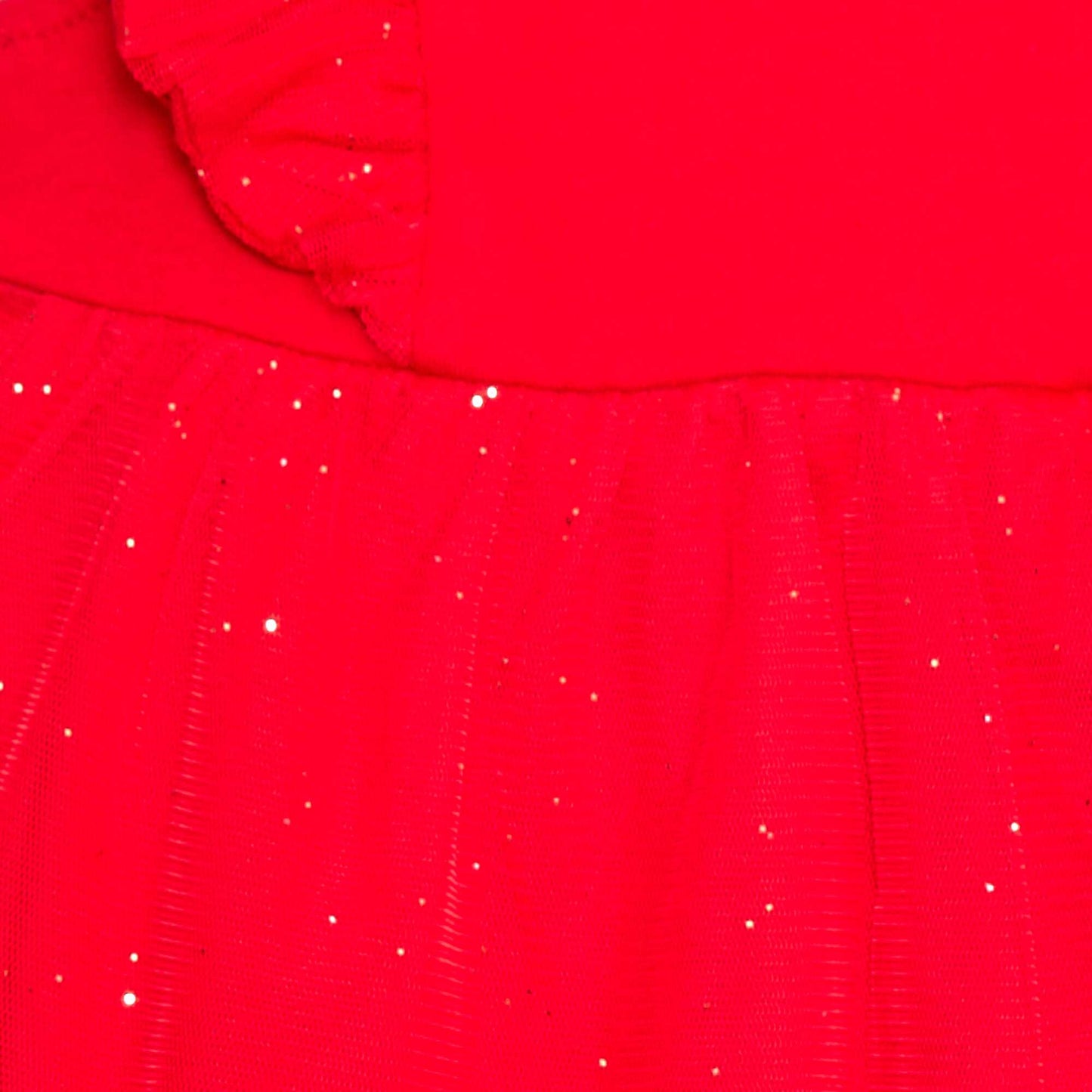 Robe sans manche volantée unie ROUGE