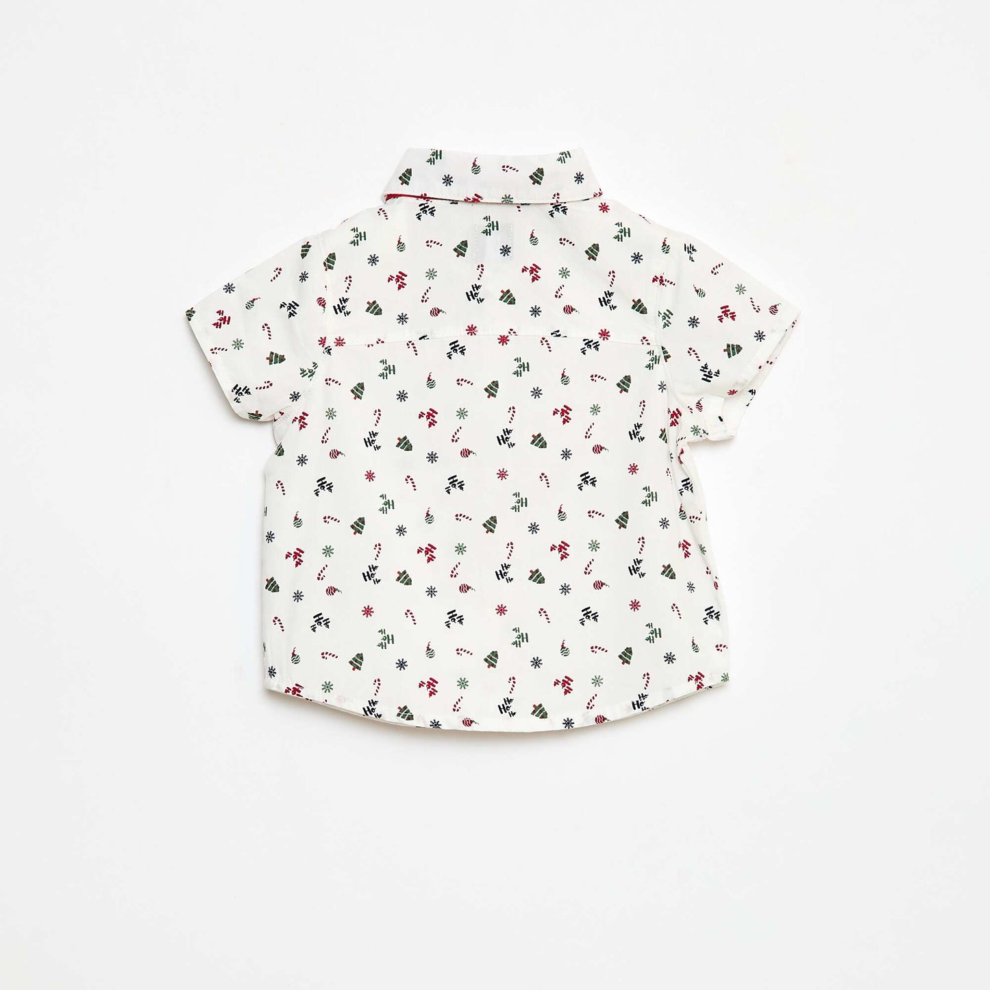 Chemise imprimée 'Noël' avec nœud papillon en coton BLANC