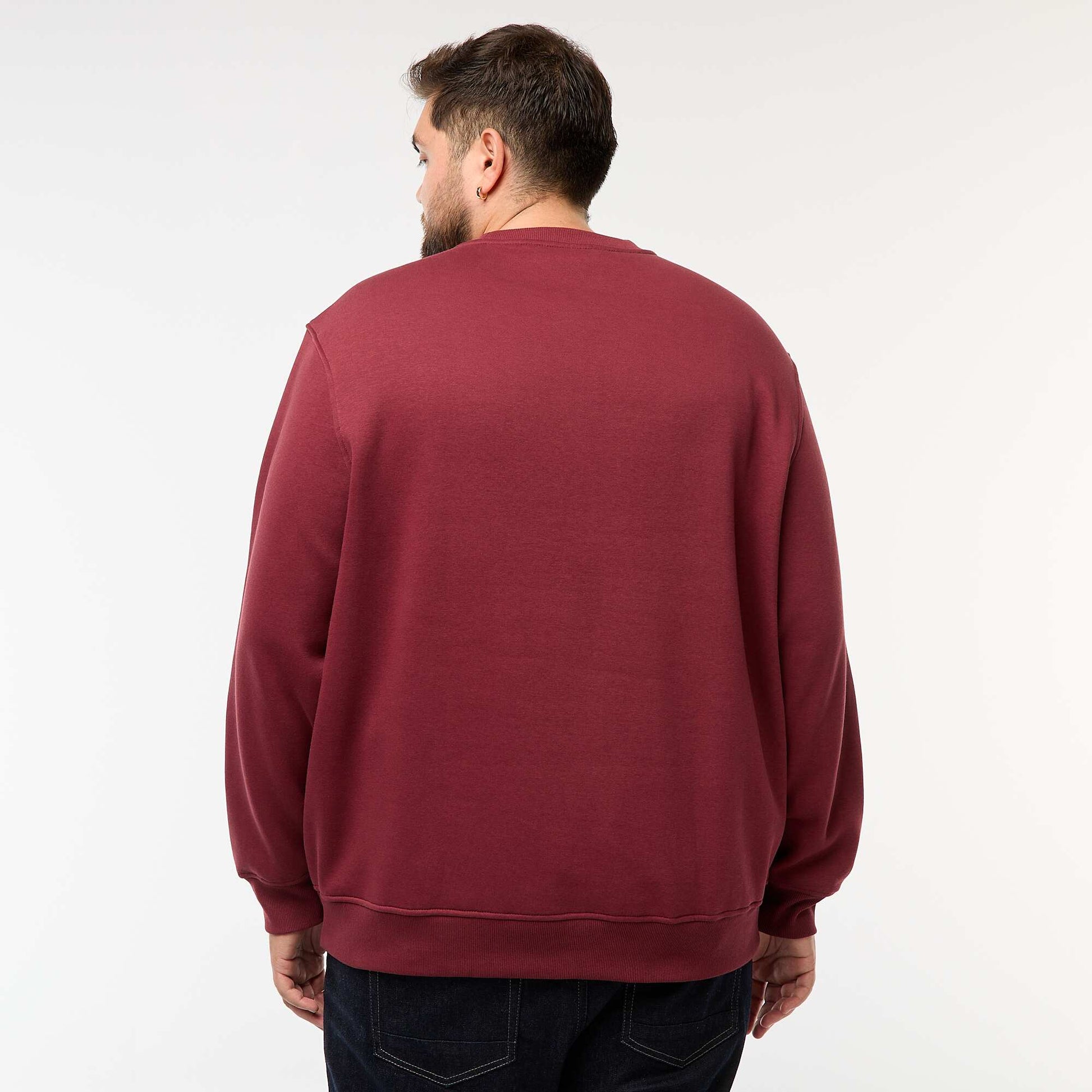 Sweat à col rond uni ROUGE