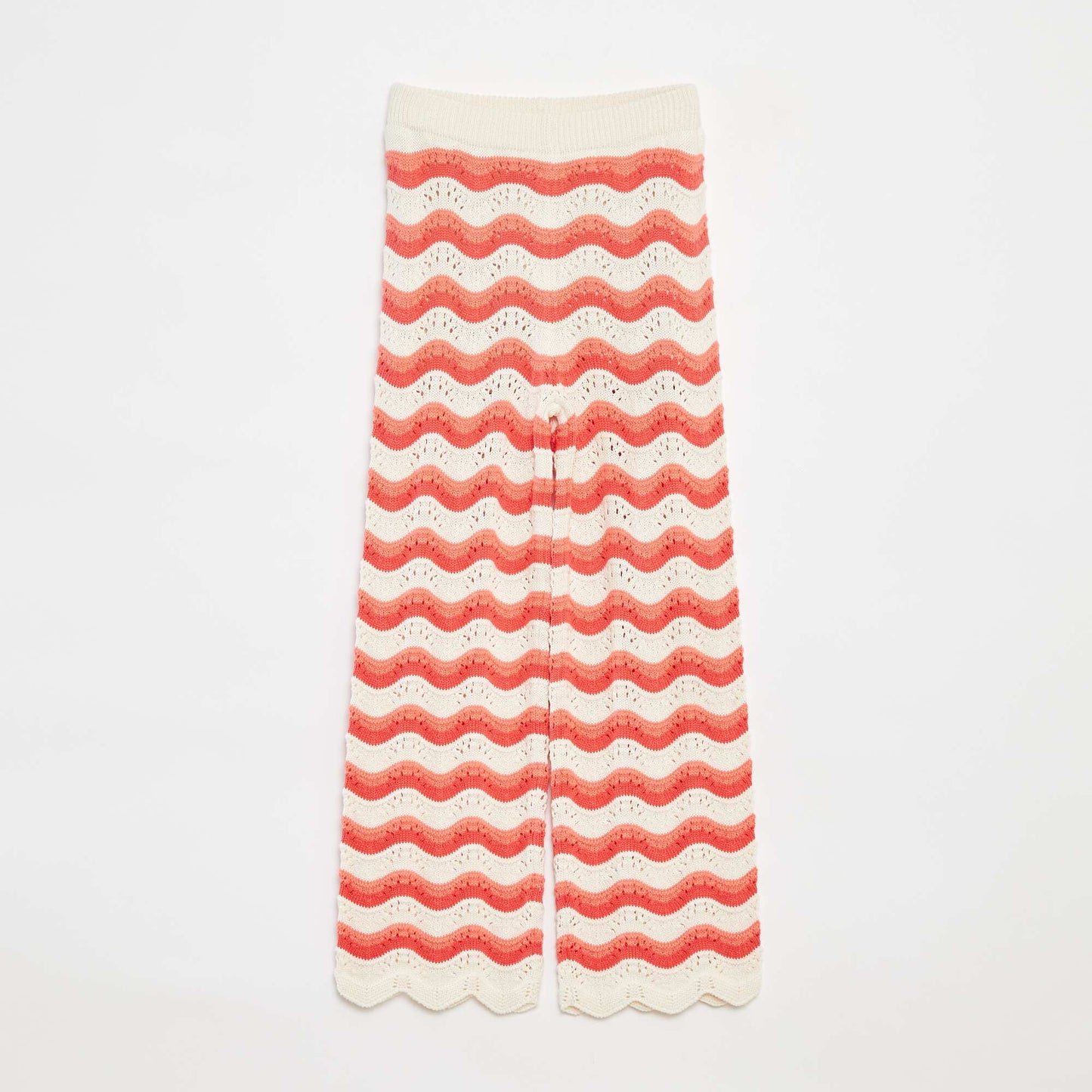 Pantalon en crochet avec motifs ROUGE