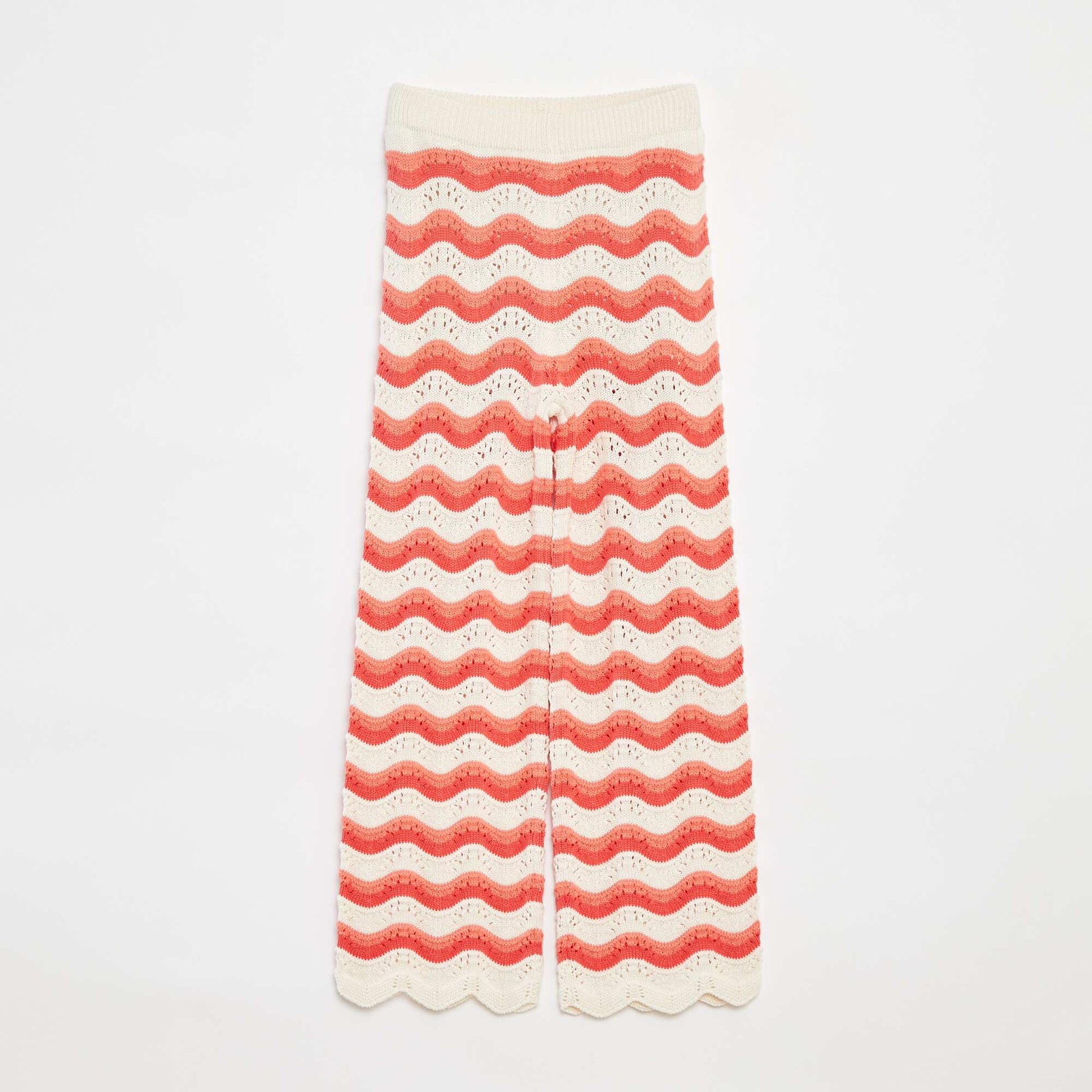 Pantalon en crochet avec motifs ROUGE