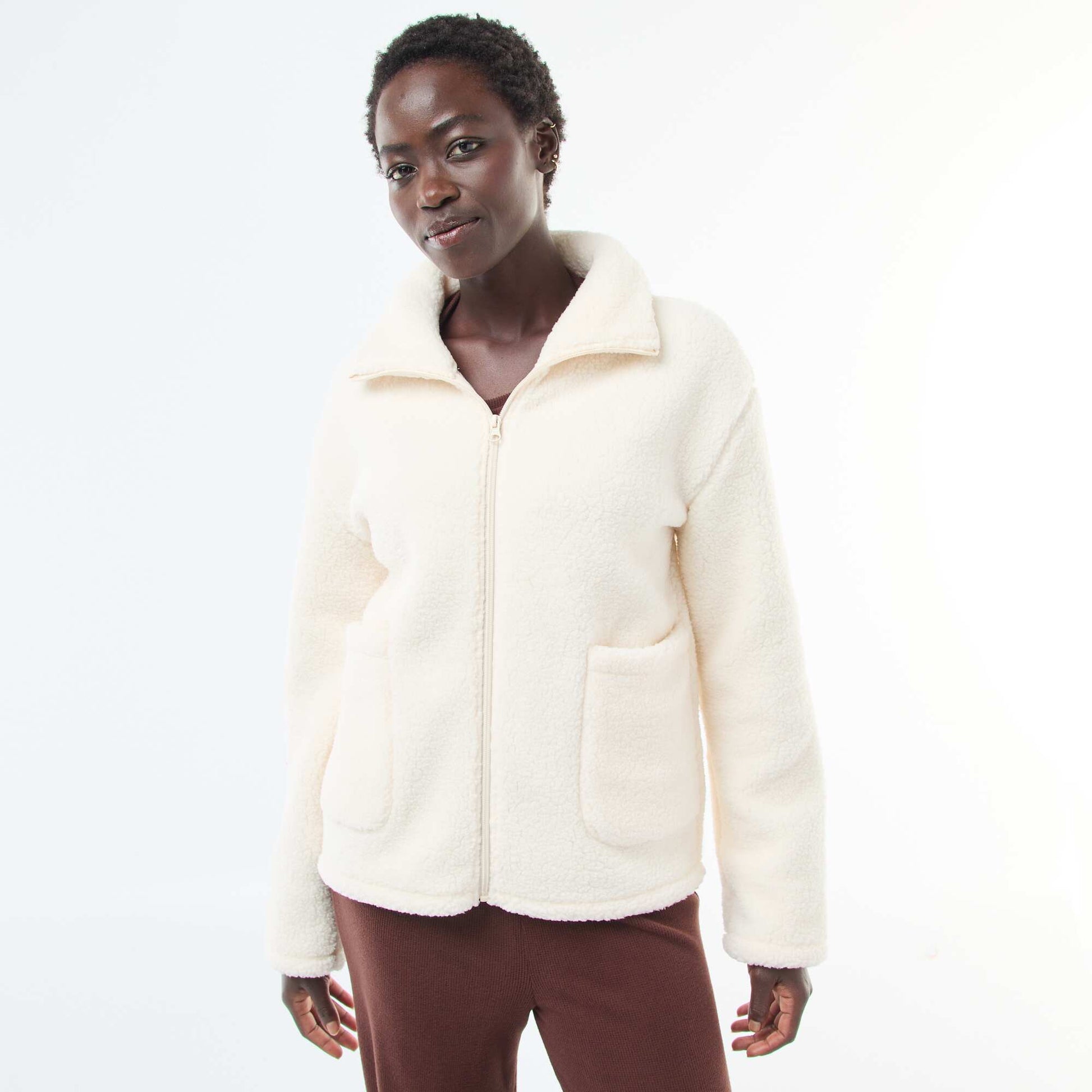 Gilet chaud effet moutonné BEIGE
