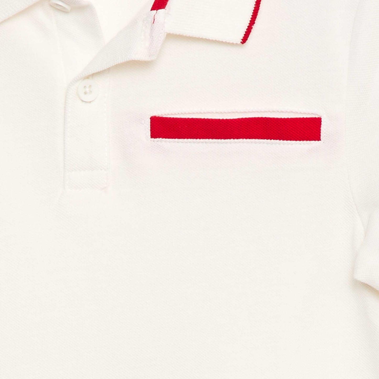 Polo à liseré contrasté uni BLANC